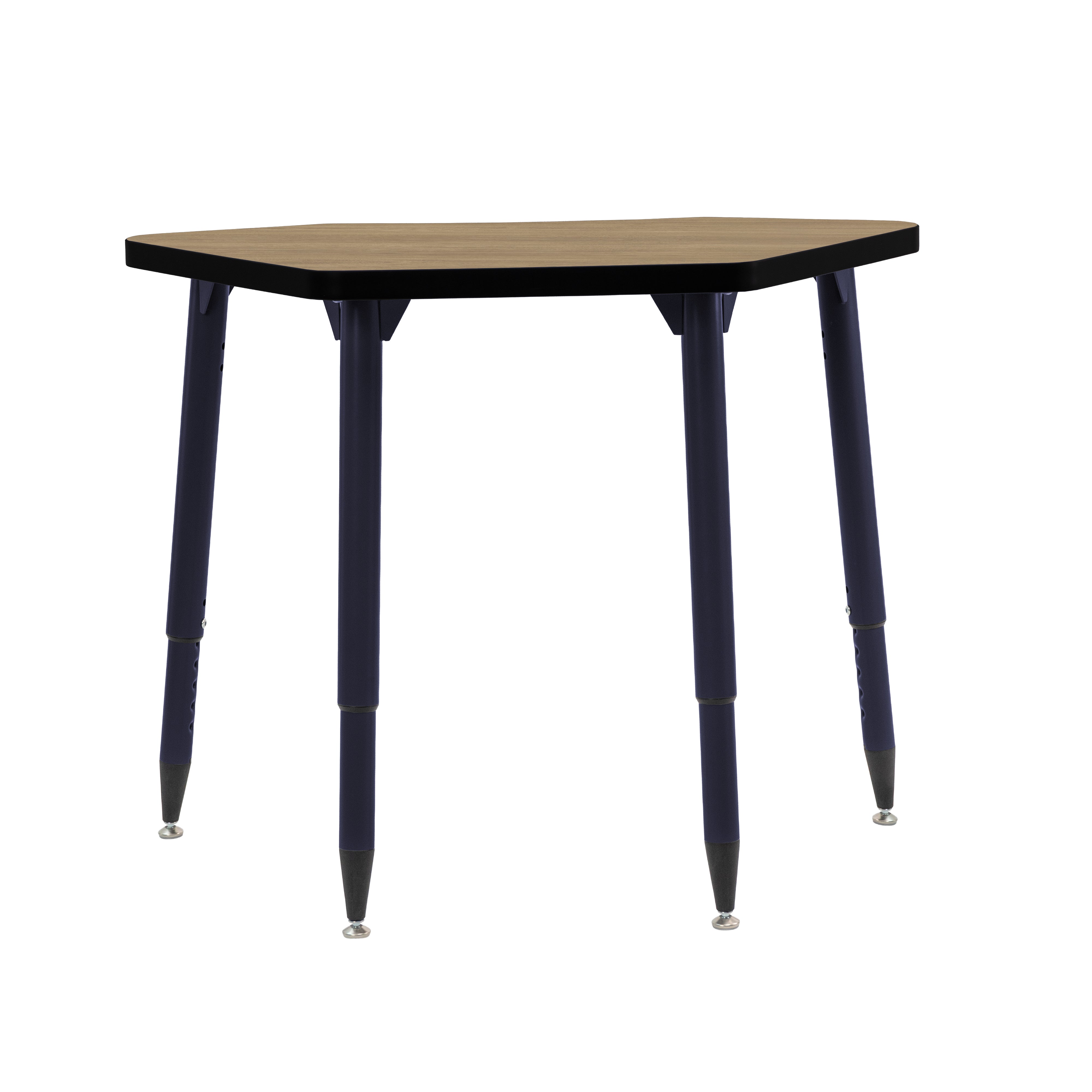 Adapte 24" x 36" Petal Thermofused Activity Table with Adjustable Tapered Legs - Pasadena Oak/Black