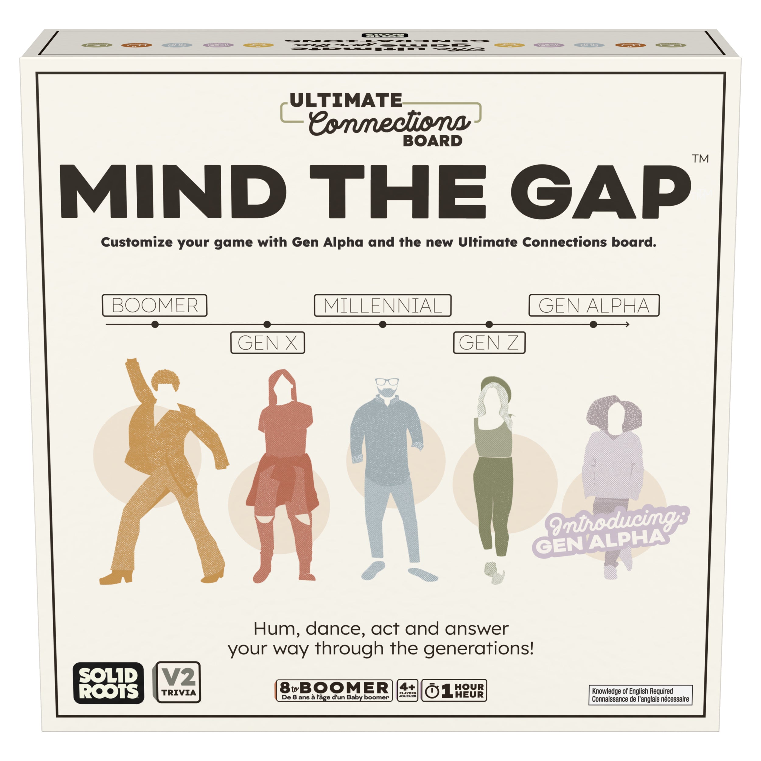 Spin Master Games, SolidRoots Mind the Gap Ultimate Connections, A Trivia Game for the Generations with New Gen Alpha Questions, 2,000 Trivia Questions, Family Game Night, 4+ Players, for Ages 8 & Up