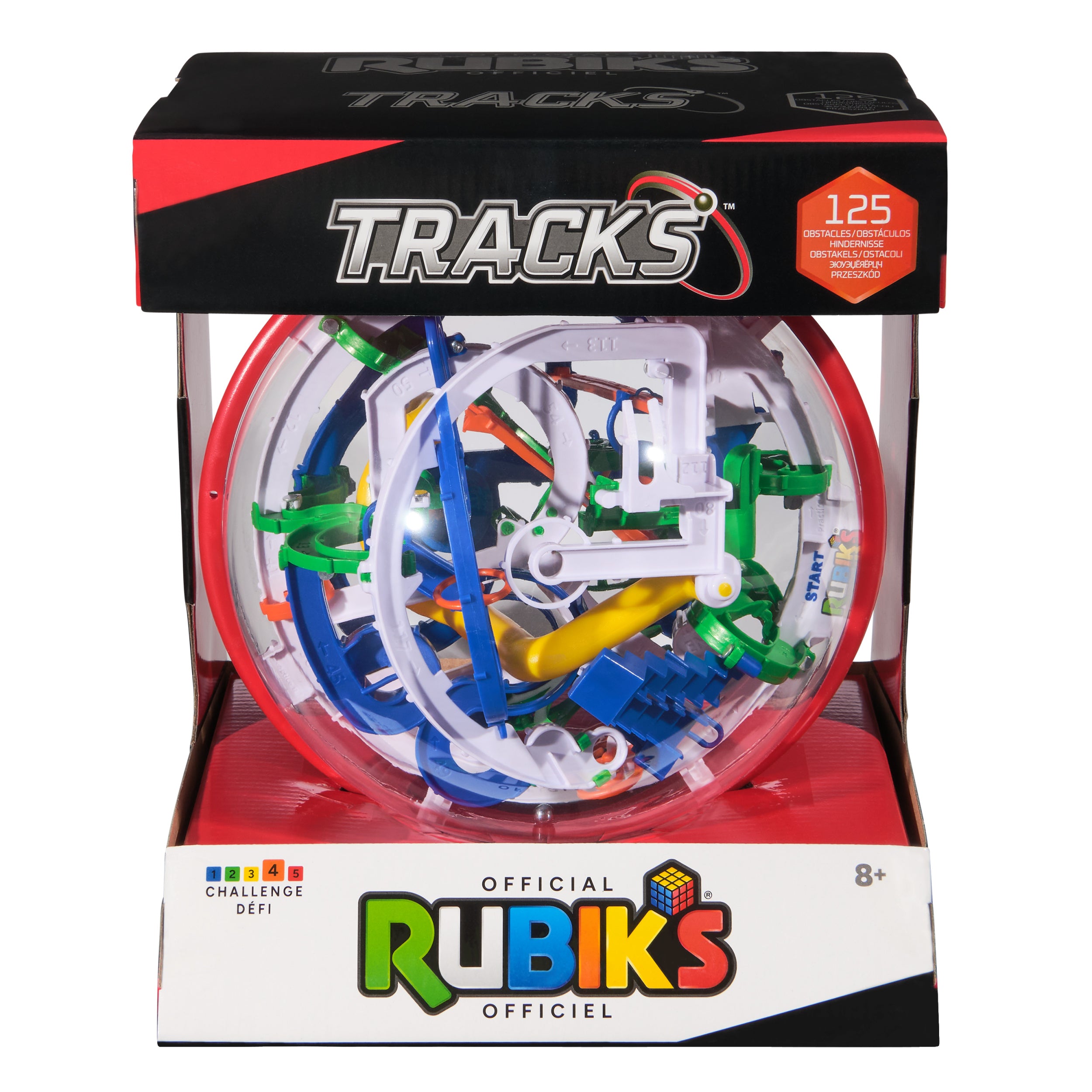 Rubik’s Cube, Rubik’s Tracks 125 3D Gravity Maze & 3D Puzzle Game with 125 Obstacles, Problem-Solving Challenging Brain Teaser Fidget Toy, for Ages 8+