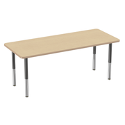 30" x 72" Rectangle T-Molding Activity Table with Adjustable Super Legs - Maple/Maple/Black