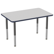 30" x 48" Rectangle T-Molding Activity Table with Adjustable Super Legs - Gray/Navy/Black