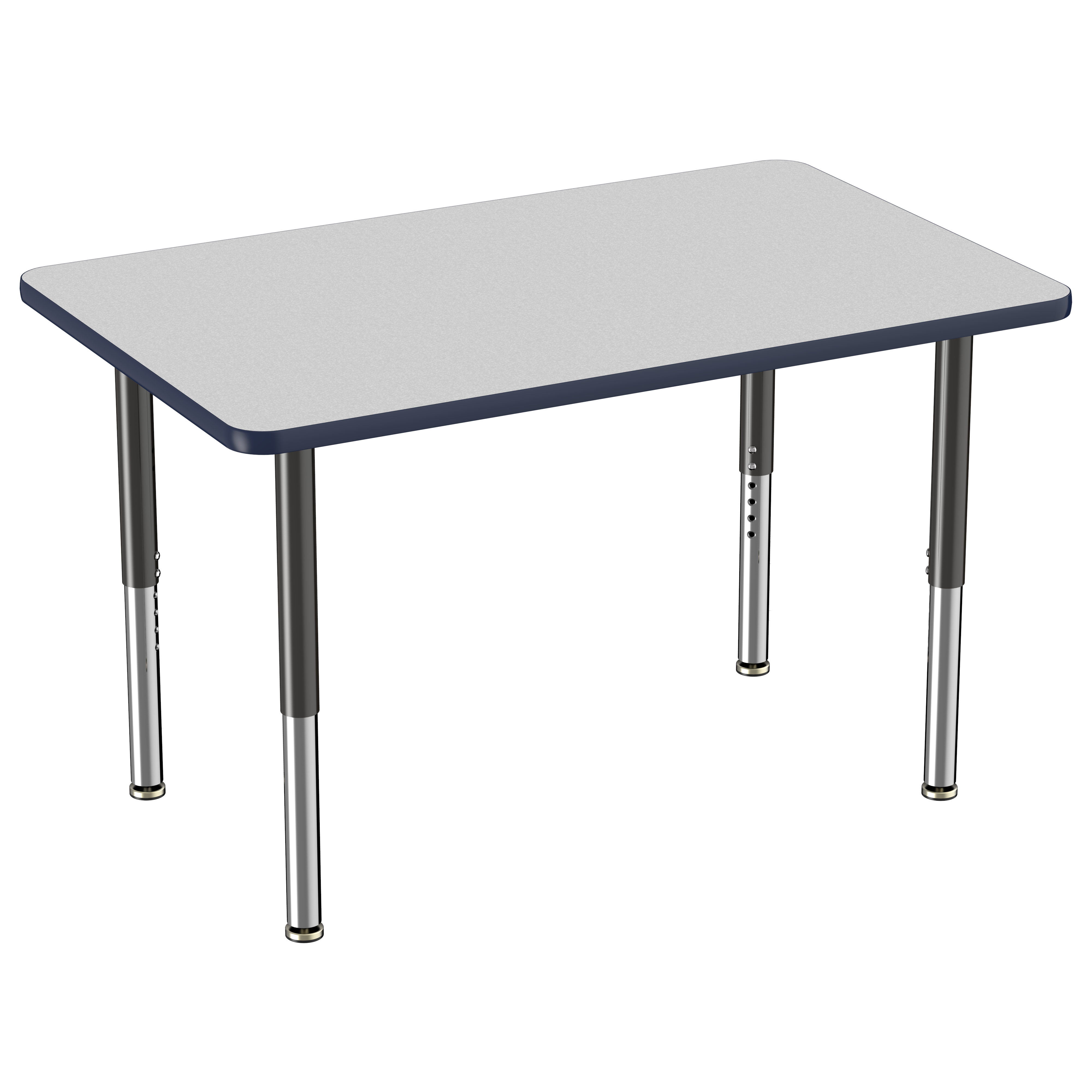30" x 48" Rectangle T-Molding Activity Table with Adjustable Super Legs - Gray/Navy/Black