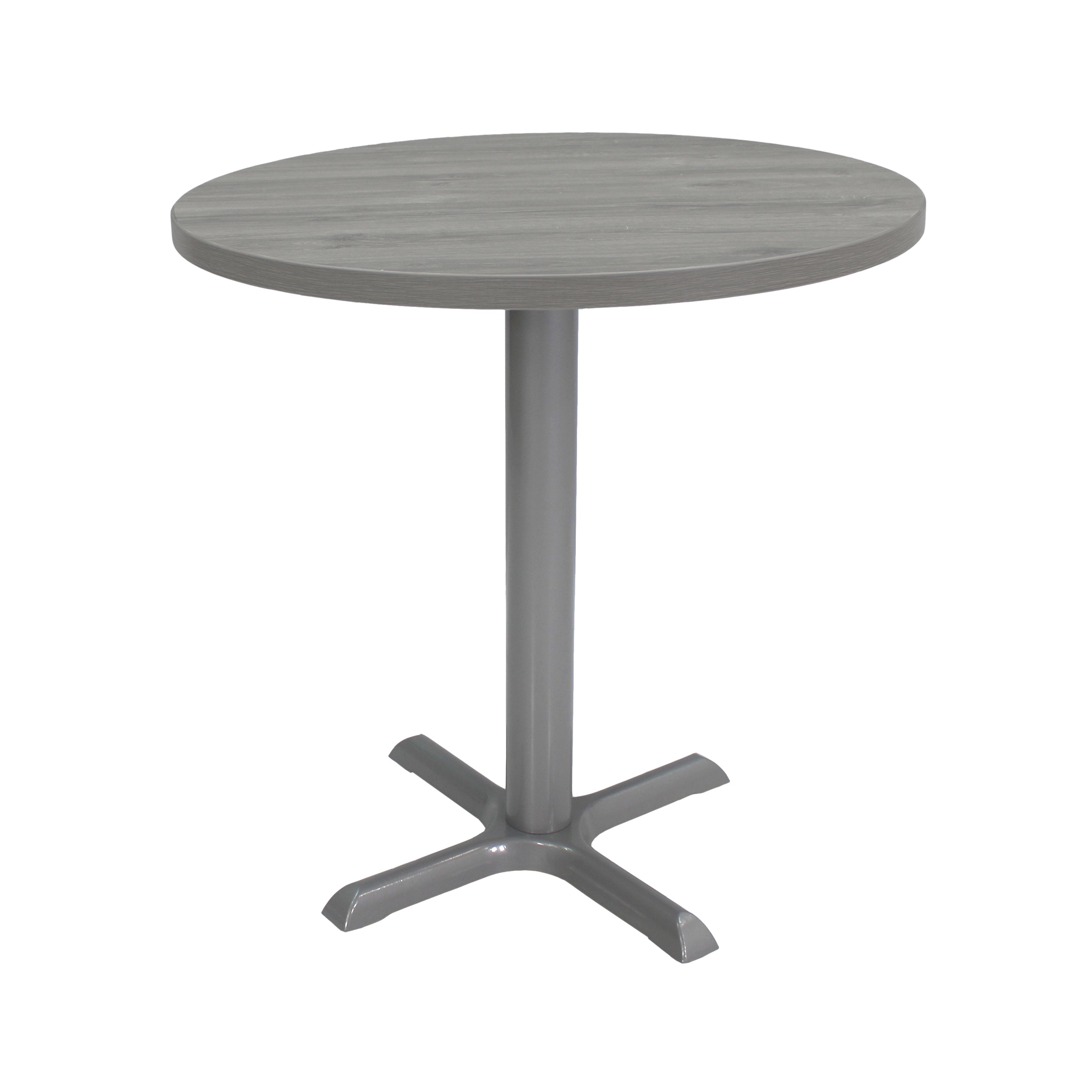 30" Round Cafe Bistro Table - Light Gray Wood/Silver