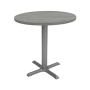 30" Round Cafe Bistro Table - Light Gray Wood/Silver