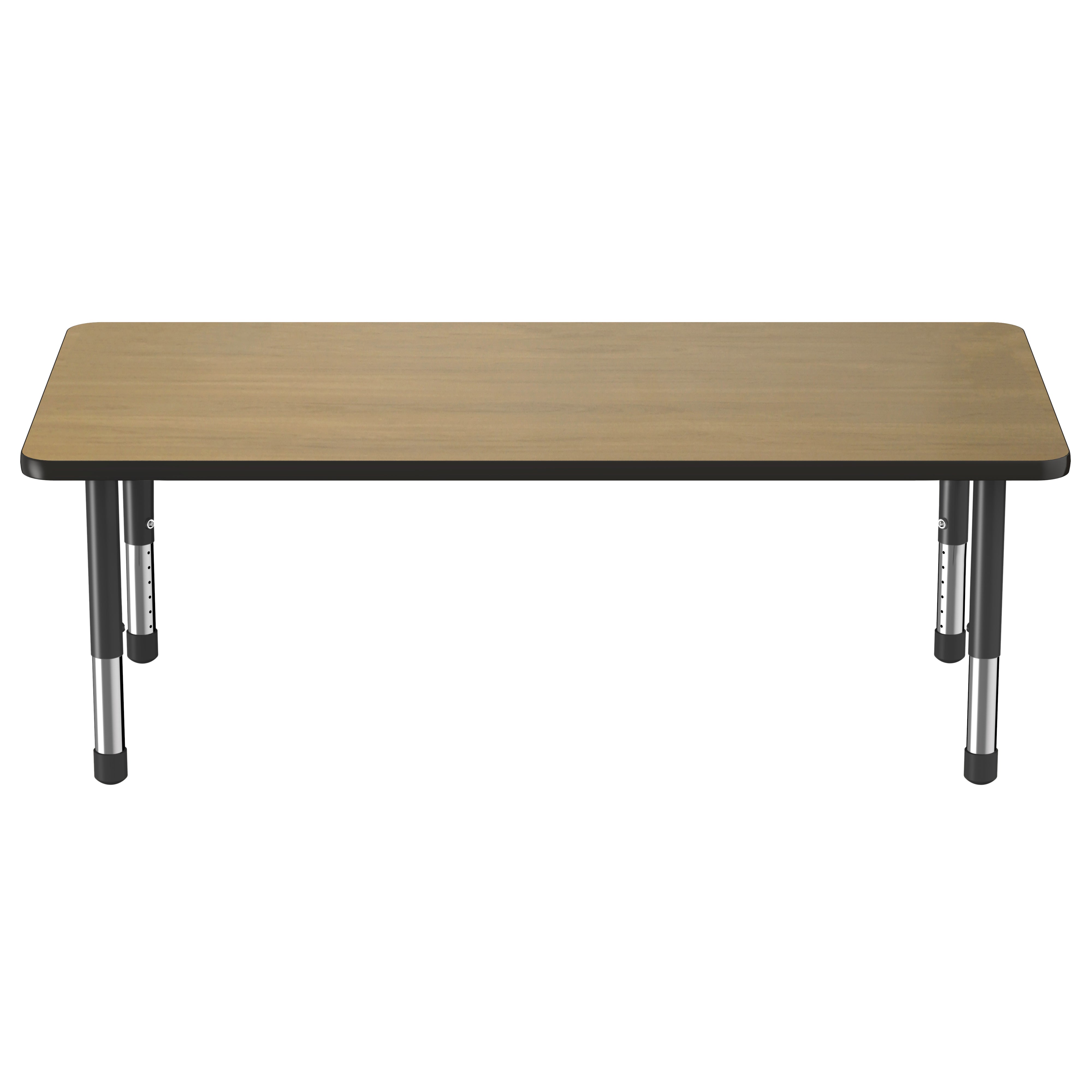 30" x 60" Rectangle Thermofused Activity Table with Adjustable Chunky Legs - Pasadena Oak/Black