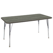 30" x 60" Rectangle La Madera Activity Table with Standard Legs - Gray Wood/Silver