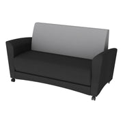 Pro Series Upholstered Mobile Common Area Sofa - Black/Gray