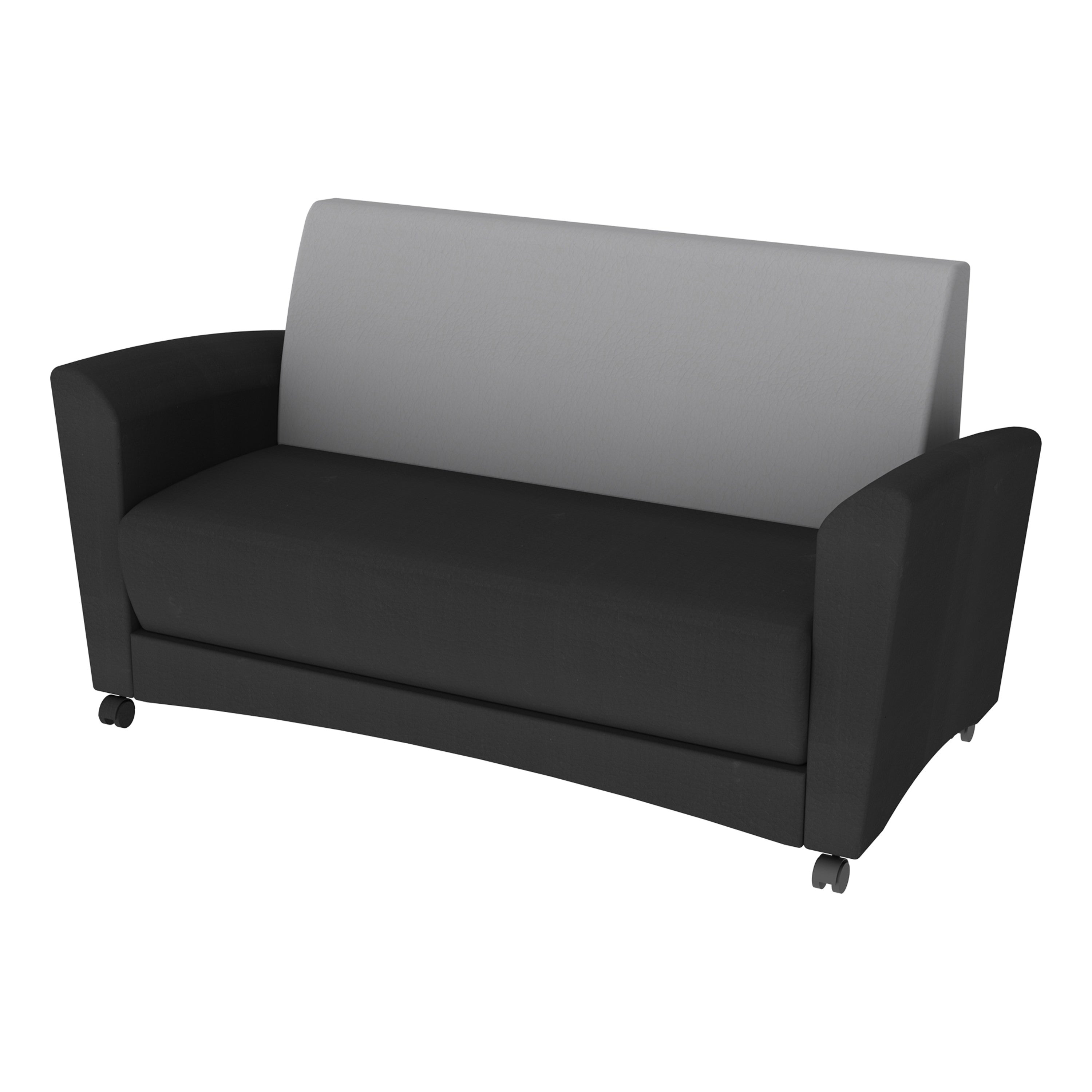 Pro Series Upholstered Mobile Common Area Sofa - Black/Gray