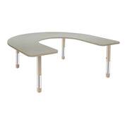 60" x 66" Horseshoe Thermofused Activity Table with Adjustable Chunky Legs - Asian Sand/Sand