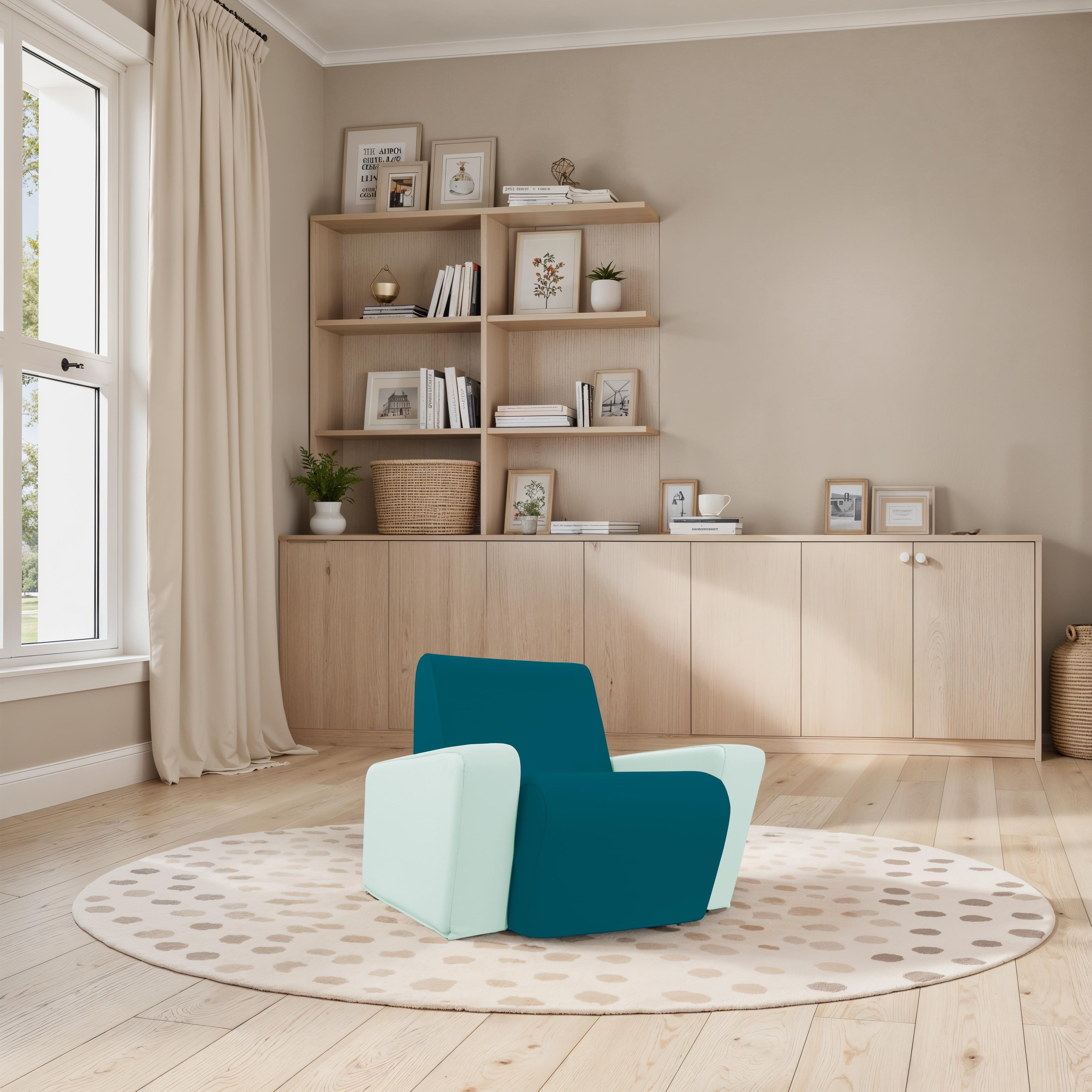 SoftScape Angled Preschool Chair - Peacock/Aloe