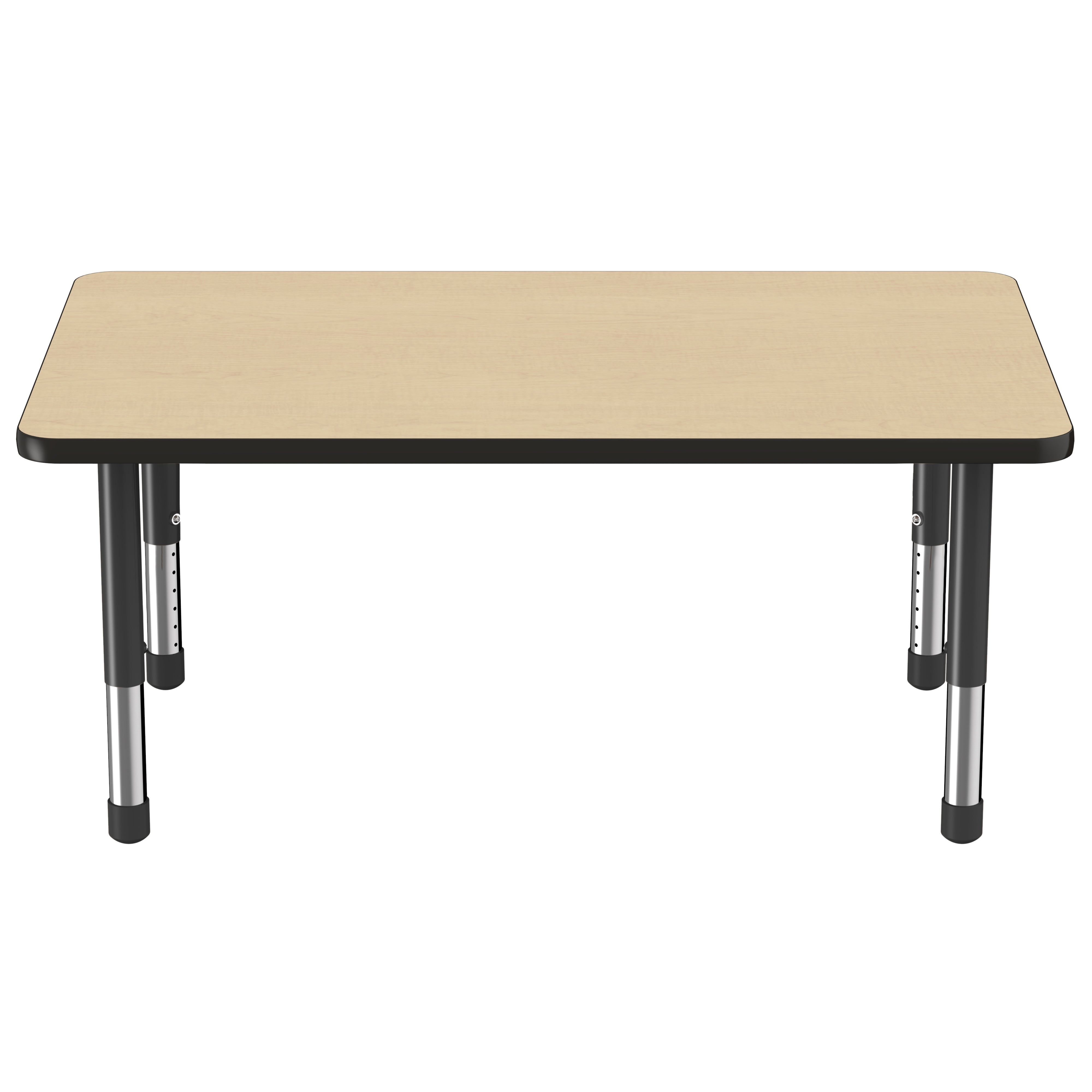 30" x 48" Rectangle Thermofused Activity Table with Adjustable Chunky Legs - Maple/Black