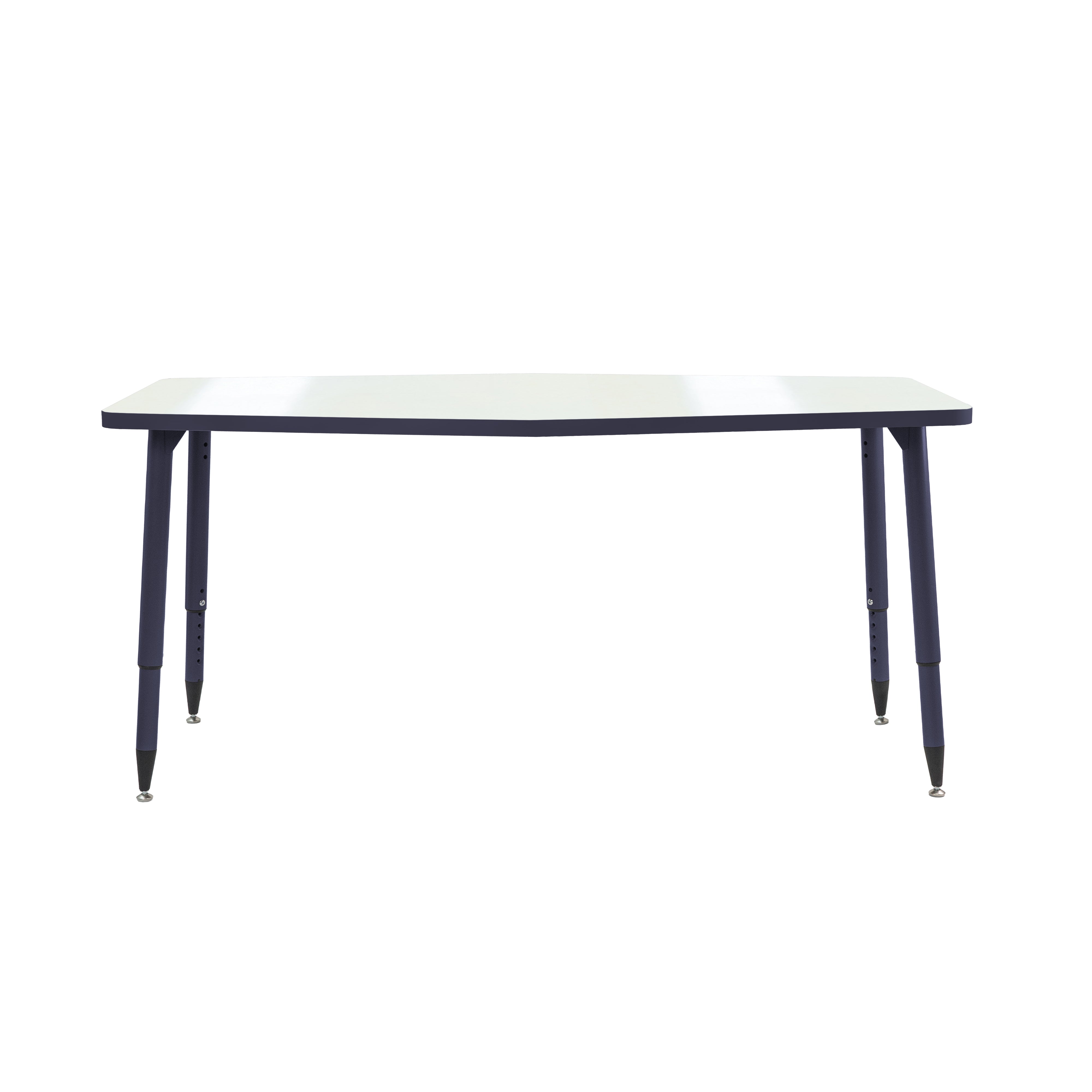 Adapte 34" x 60" Long Hexagon Dry-Erase Activity Table with Adjustable Tapered Legs - Whiteboard/Navy