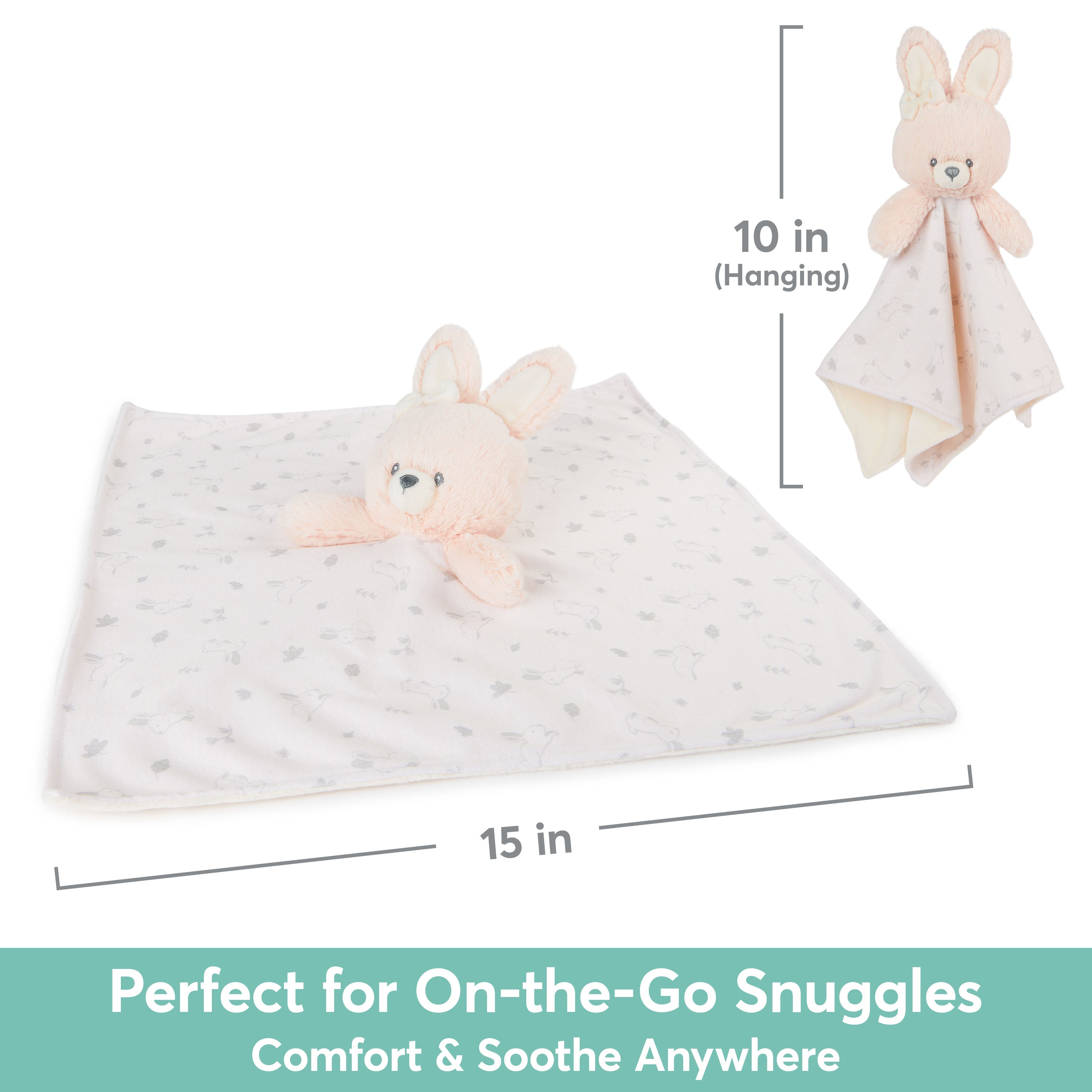 GUND Baby Sustainably Soft Bunny Lovey, Stuffed Animal Plush Blanket Made from 100% Recycled Materials, for Babies and Newborns, Pink/Cream, 10”