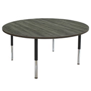 60" Round La Madera Activity Table with Adjustable Super Legs - Gray Wood/Black