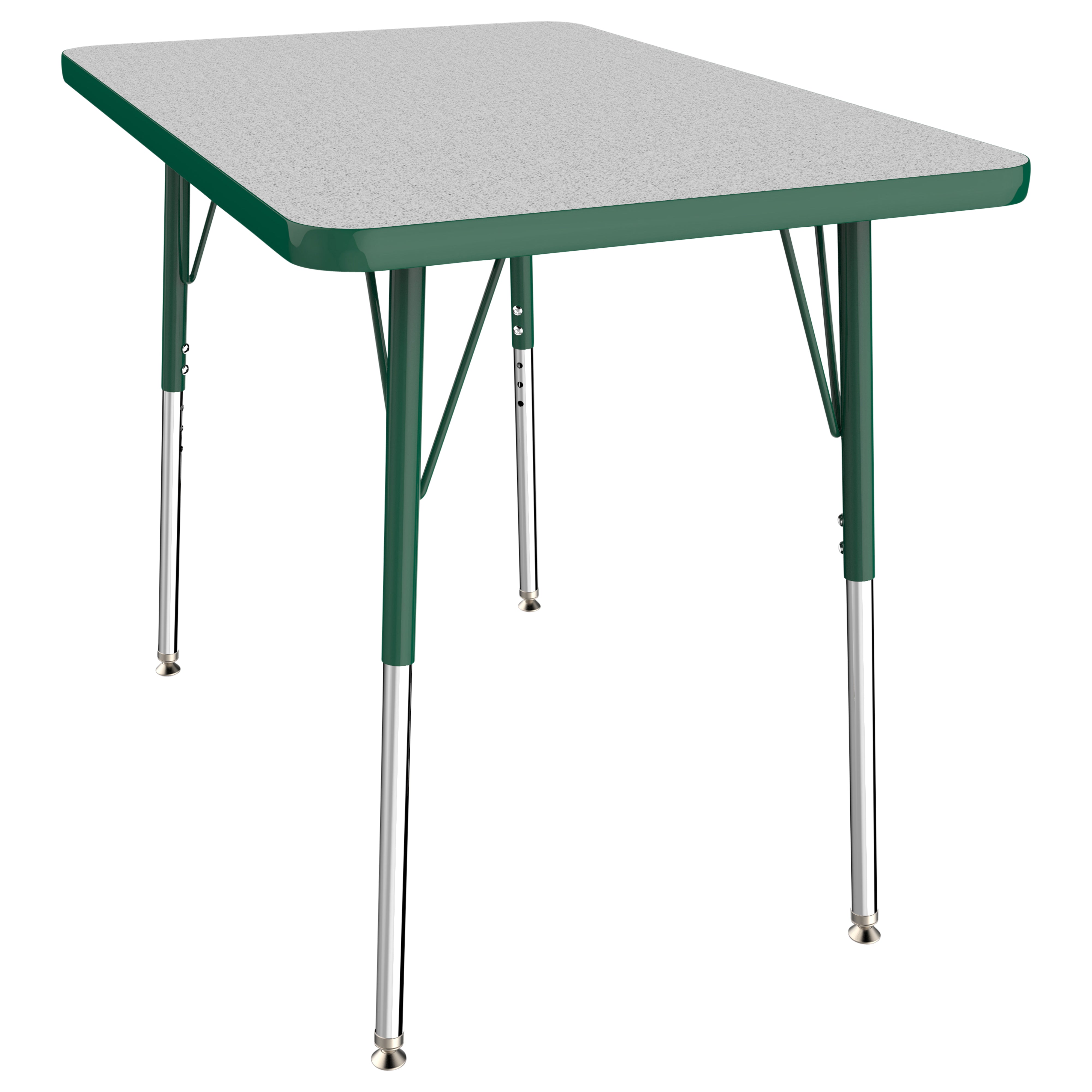 24" x 36" Rectangle T-Molding Activity Table with Adjustable Standard Swivel Glide Legs - Gray/Green