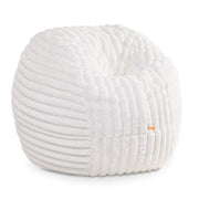 Jaxx Saxx 4ft - Large Round Bean Bag for Adults - Made in the USA - Luxuriously Soft Plush Faux Fur, Ivory