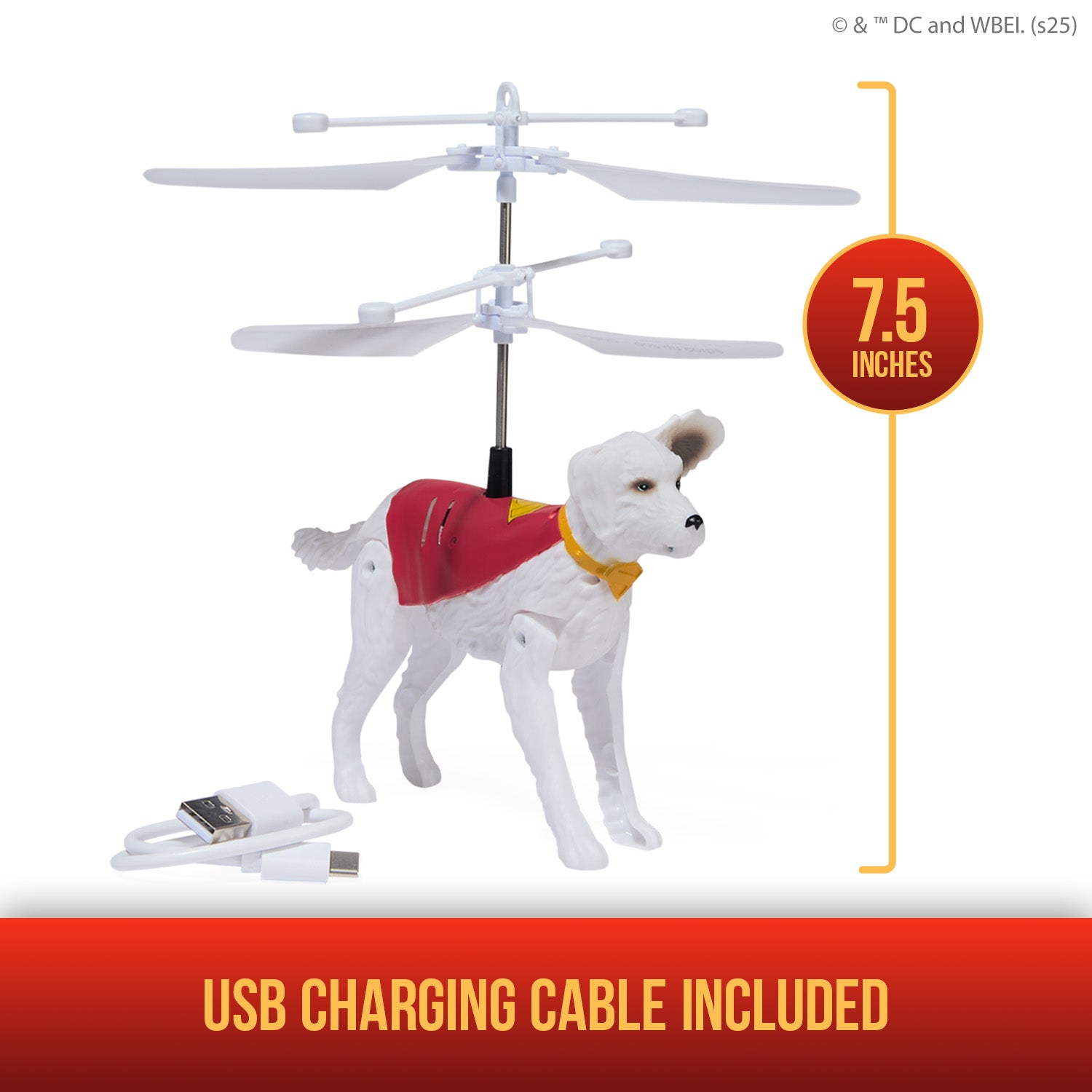 DC Comics, SUPERMAN Up in the Sky! Flying Krypto, RC Toys and Remote Control Toys for Kids, 7.5-Inch Hovering Superdog, For Ages 4 and Up