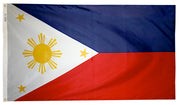 Philippines Flag 2x3 ft. Nylon SolarGuard Nyl-Glo 100% Made in USA to Official United Nations Design Specifications.