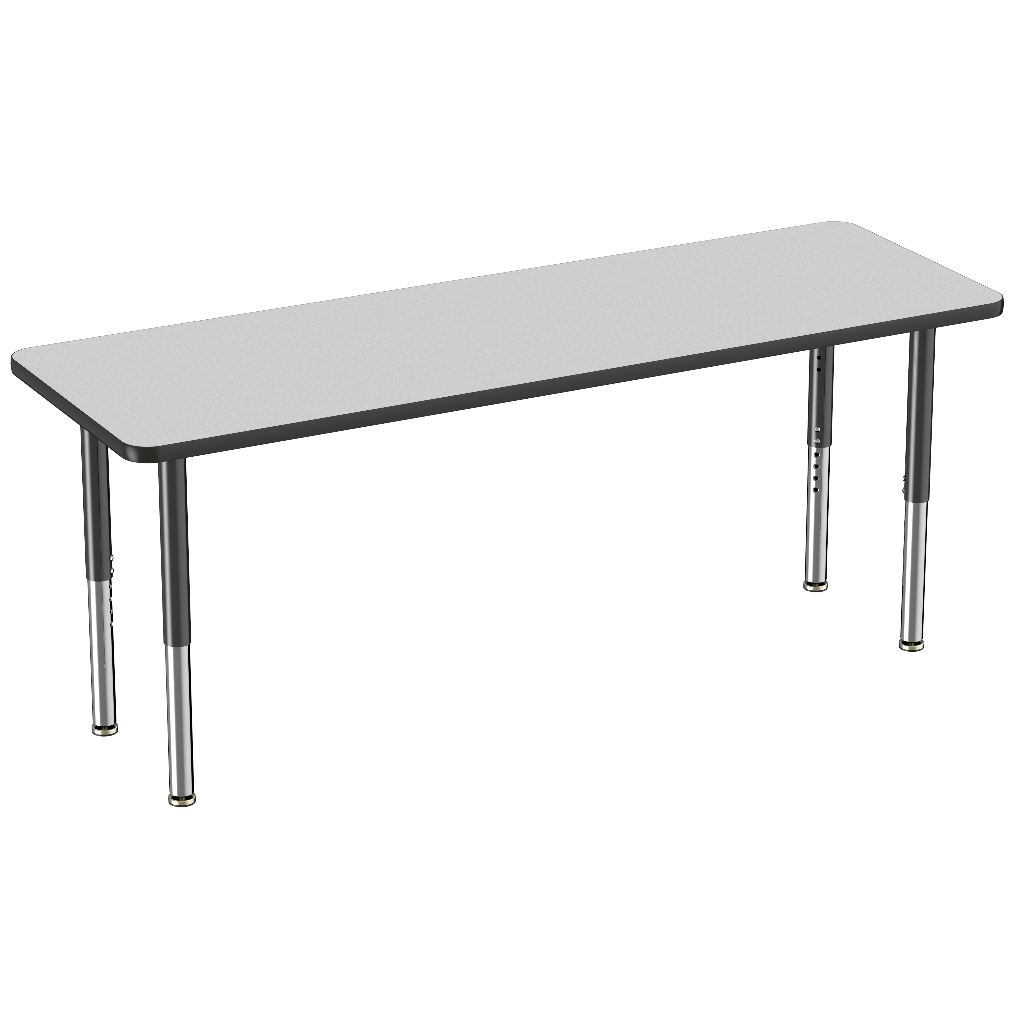 24" x 72" Rectangle T-Molding Activity Table with Adjustable Super Legs - Gray/Black