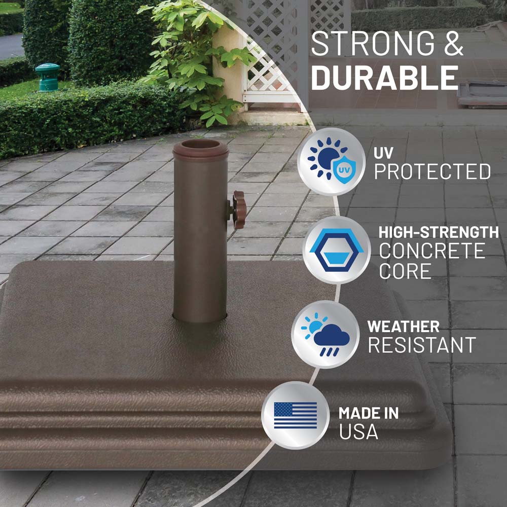 40 lb Bronze Umbrella Base with Steel Stem