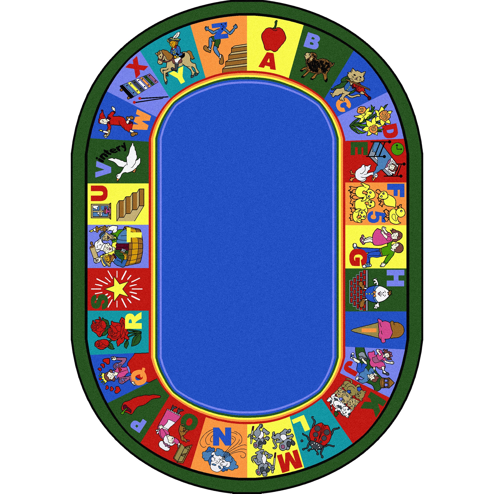 My Favorite Rhymes 5'4" x 7'8" Oval area rug in color Multi