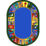 My Favorite Rhymes 7'8" x 10'9" Oval area rug in color Multi