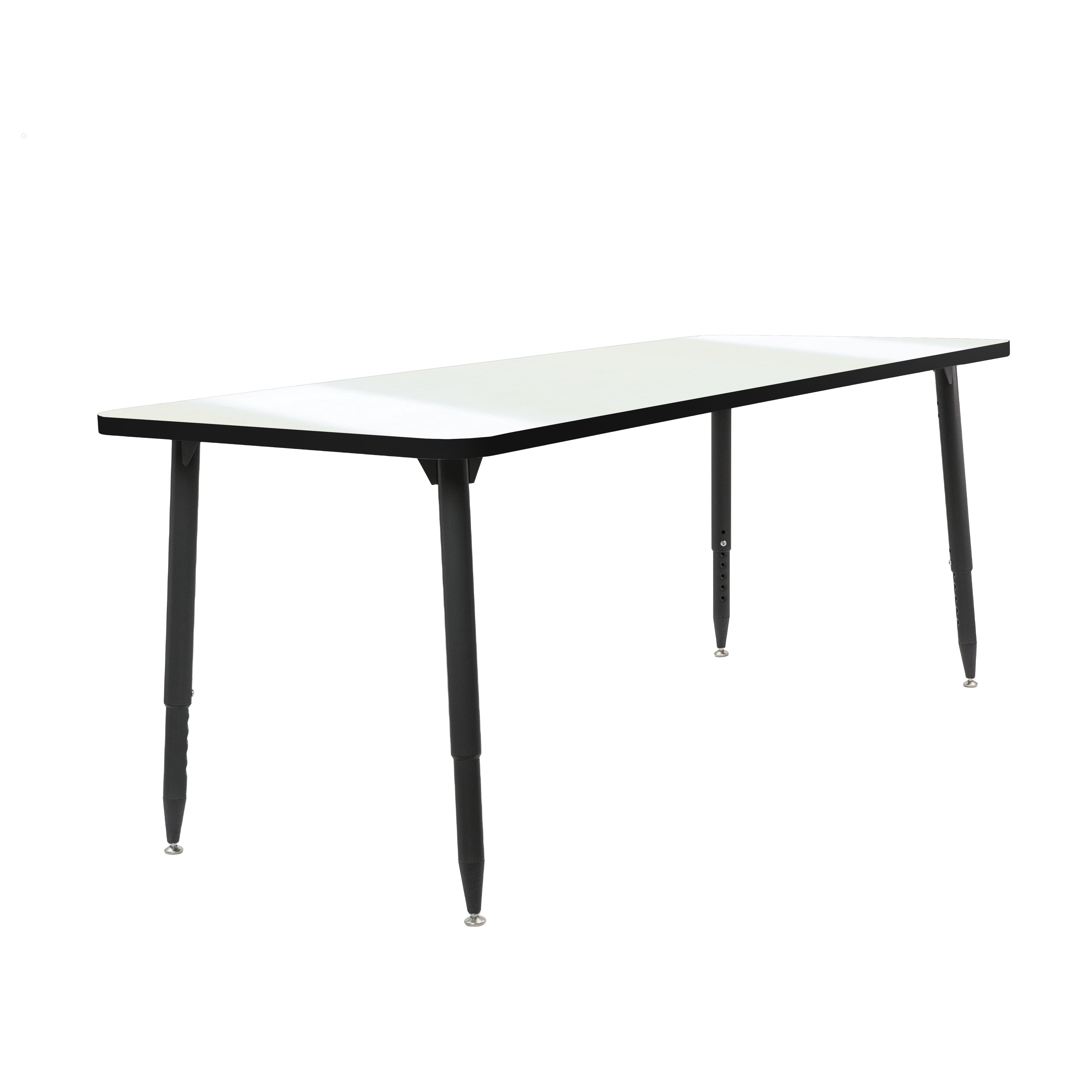 Adapte 30" x 72" Rectangle Dry-Erase Thermofused Activity Table with Adjustable Tapered Legs - Whiteboard/Black