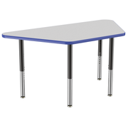 30" x 60" Trapezoid T-Molding Activity Table with Adjustable Super Legs - Gray/Blue/Black