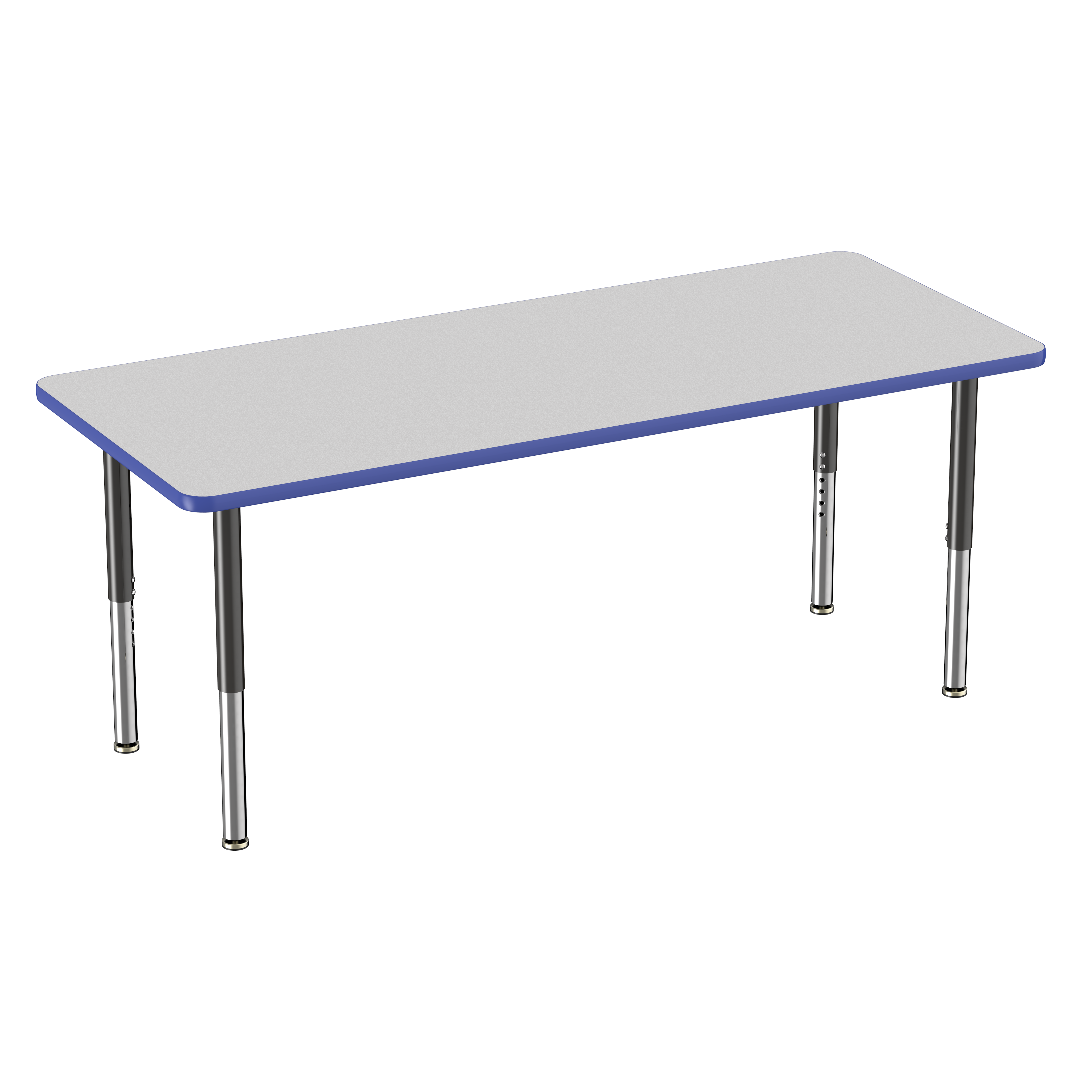30" x 72" Rectangle T-Molding Activity Table with Adjustable Super Legs - Gray/Blue/Black