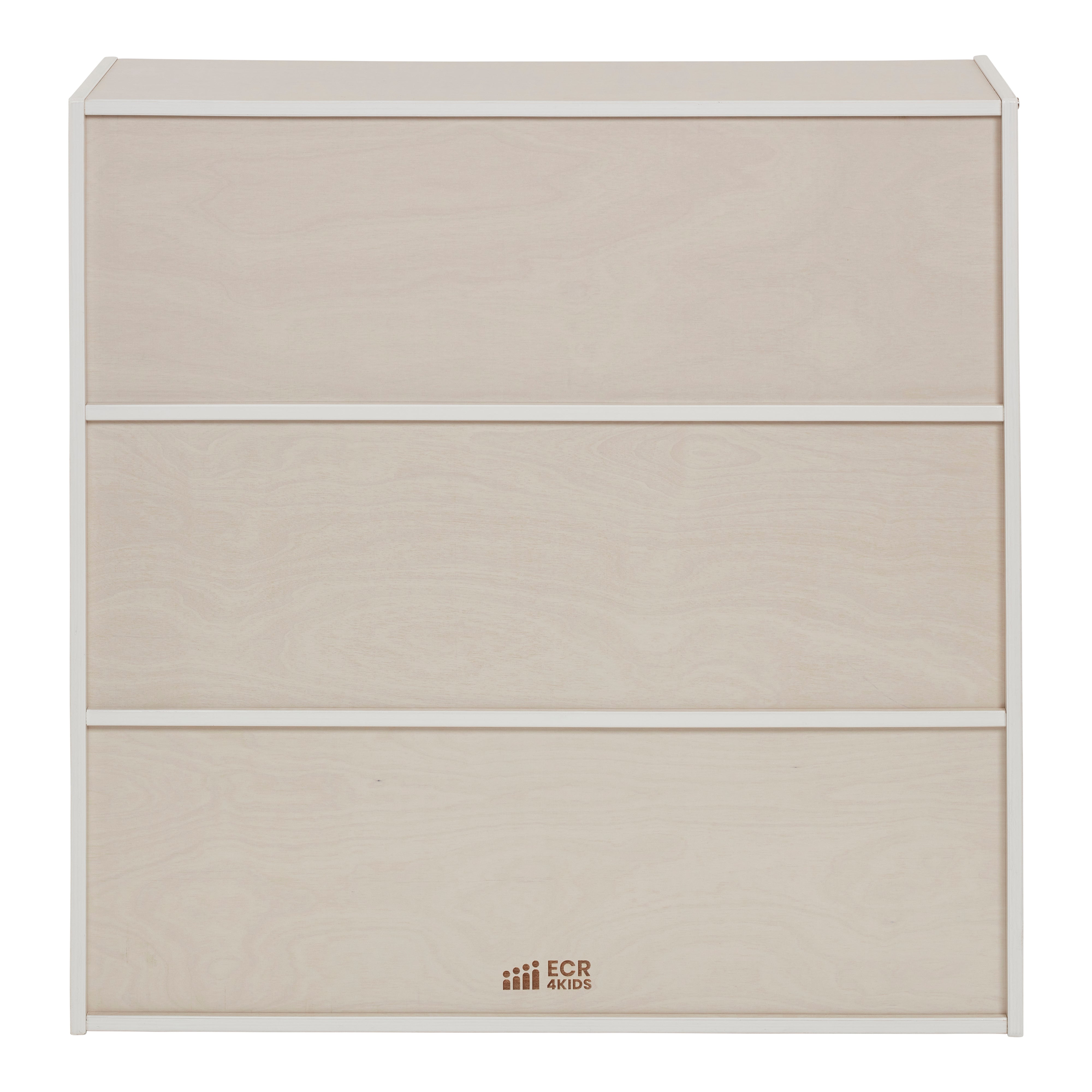 Streamline 3-Shelf Storage Cabinet with Back 36in H - White Wash
