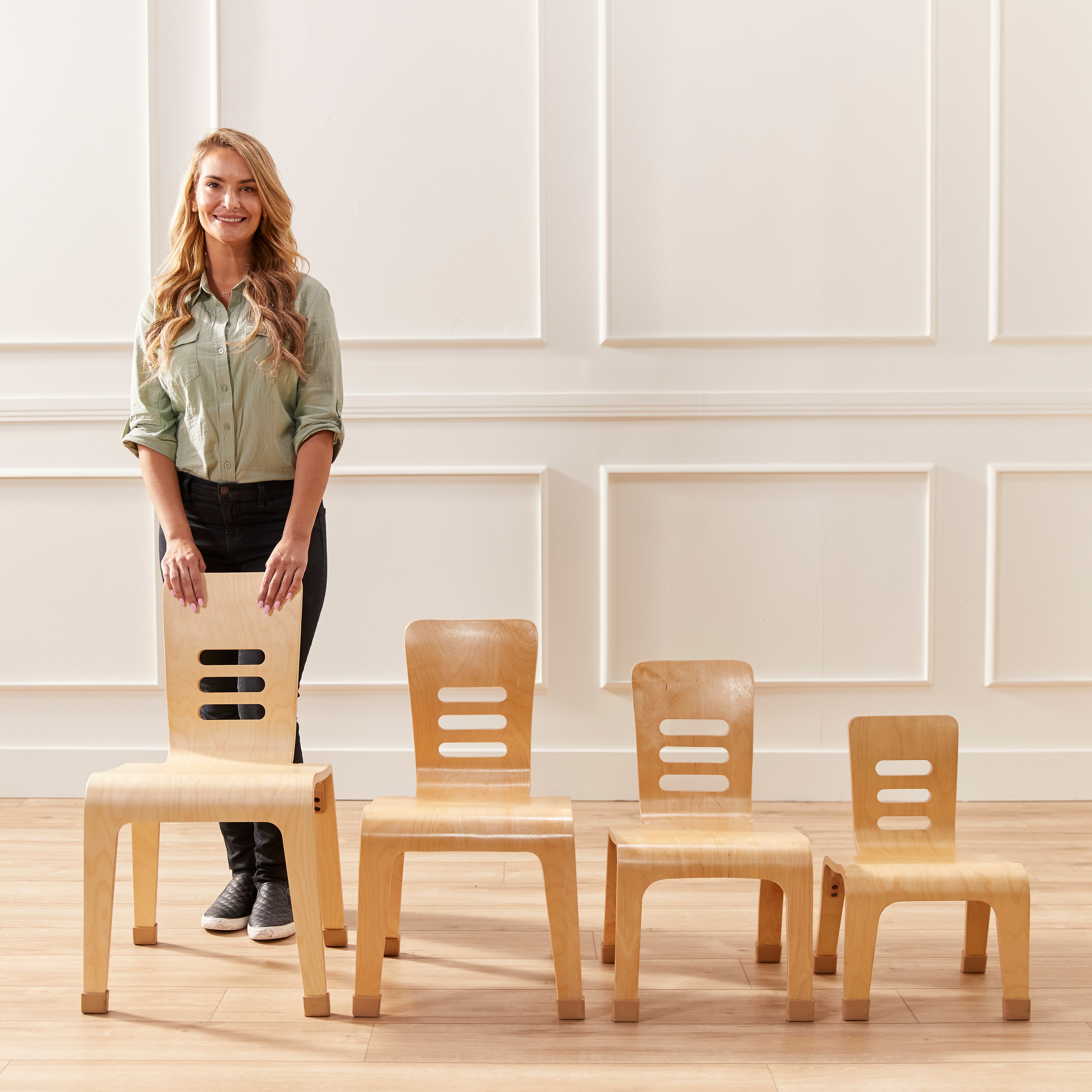 12in Bentwood Chair 2-Pack - Natural