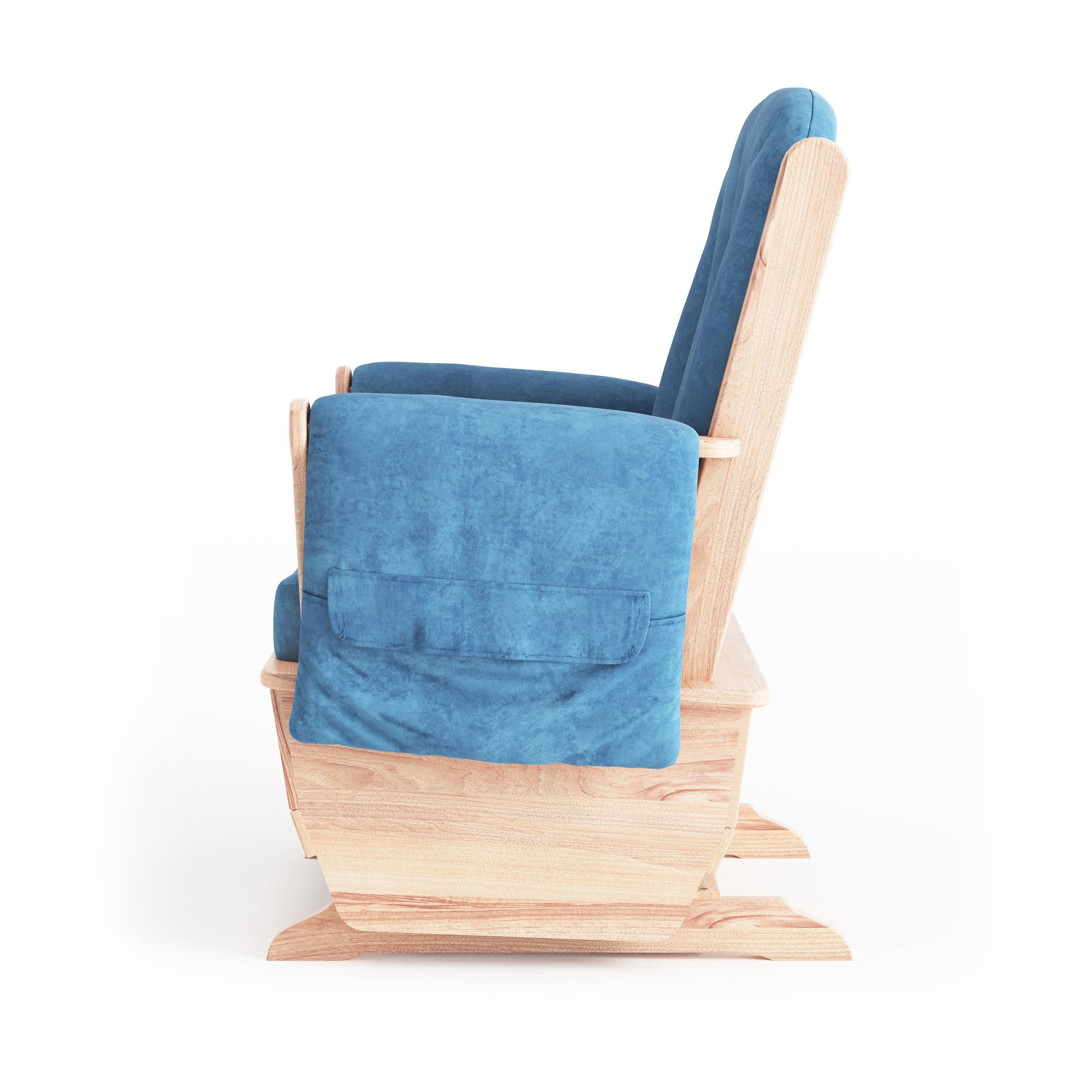 Safe Rocker Glider with Std. Base and Blue Microfiber Cushions