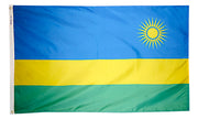 Rwanda Flag 2x3 ft. Nylon SolarGuard Nyl-Glo 100% Made in USA to Official United Nations Design Specifications.