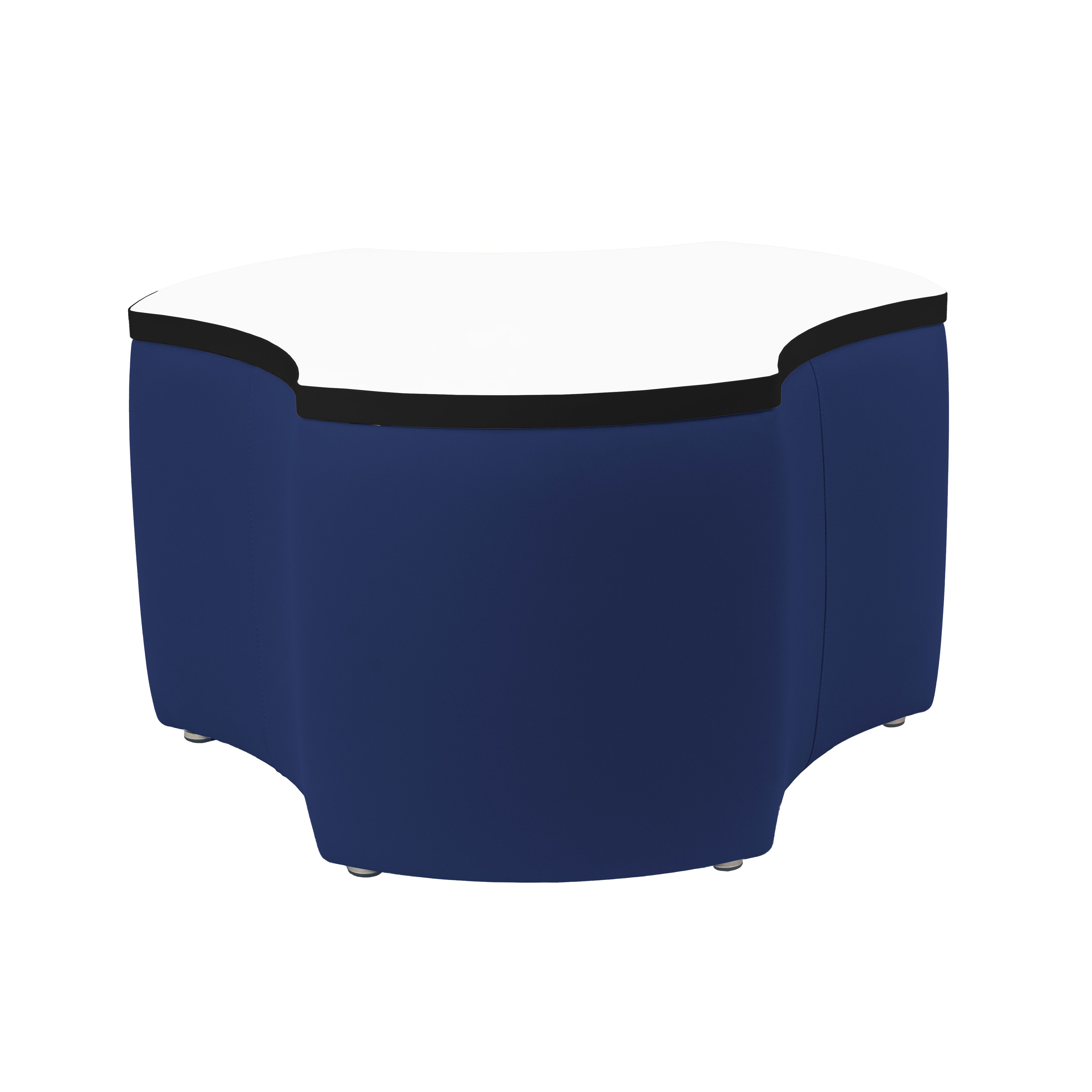 Pro Series Upholstered Cog Dry-Erase Ottoman Table 18" Height - Navy/Whiteboard
