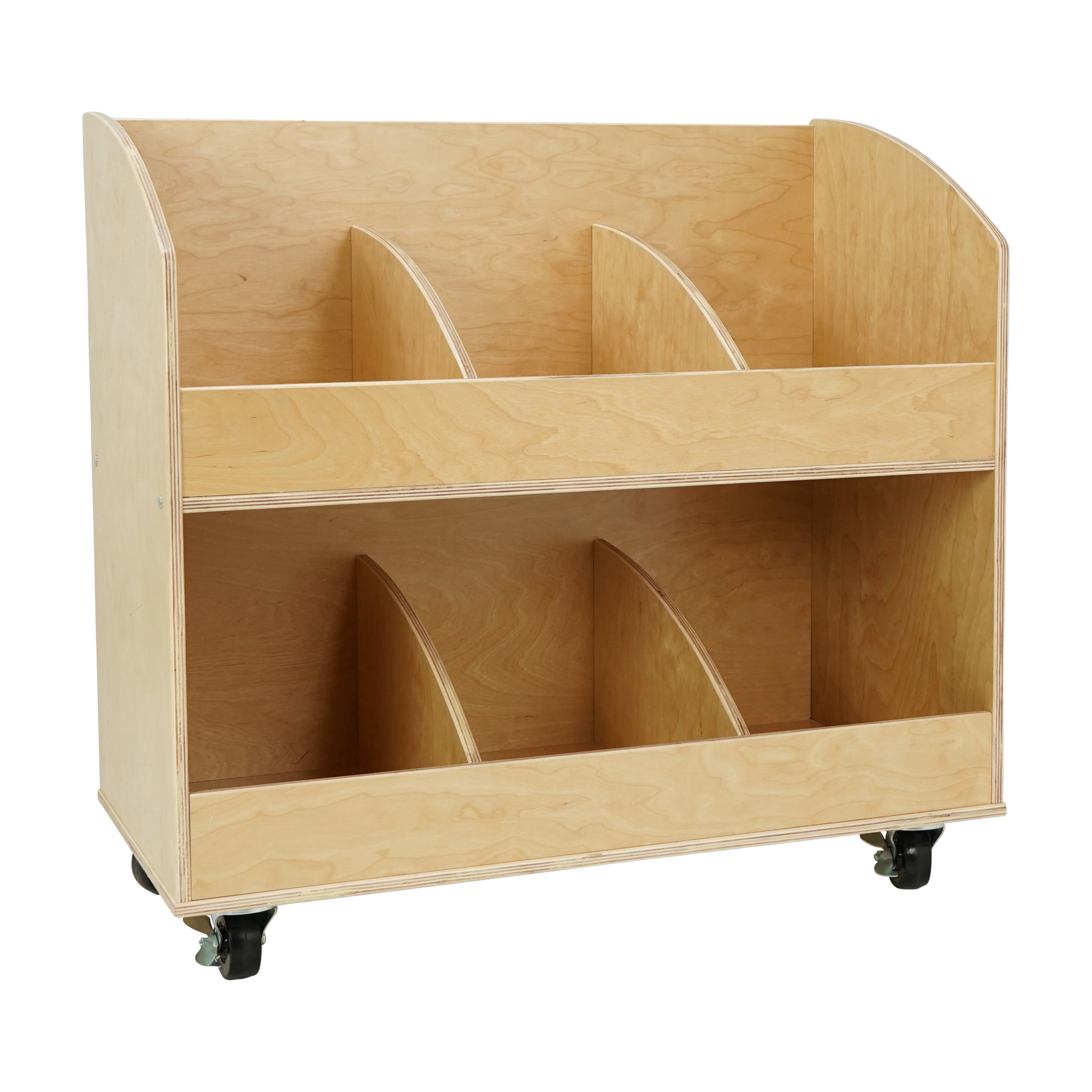 Birch 6-Compartment Mobile Book Cart