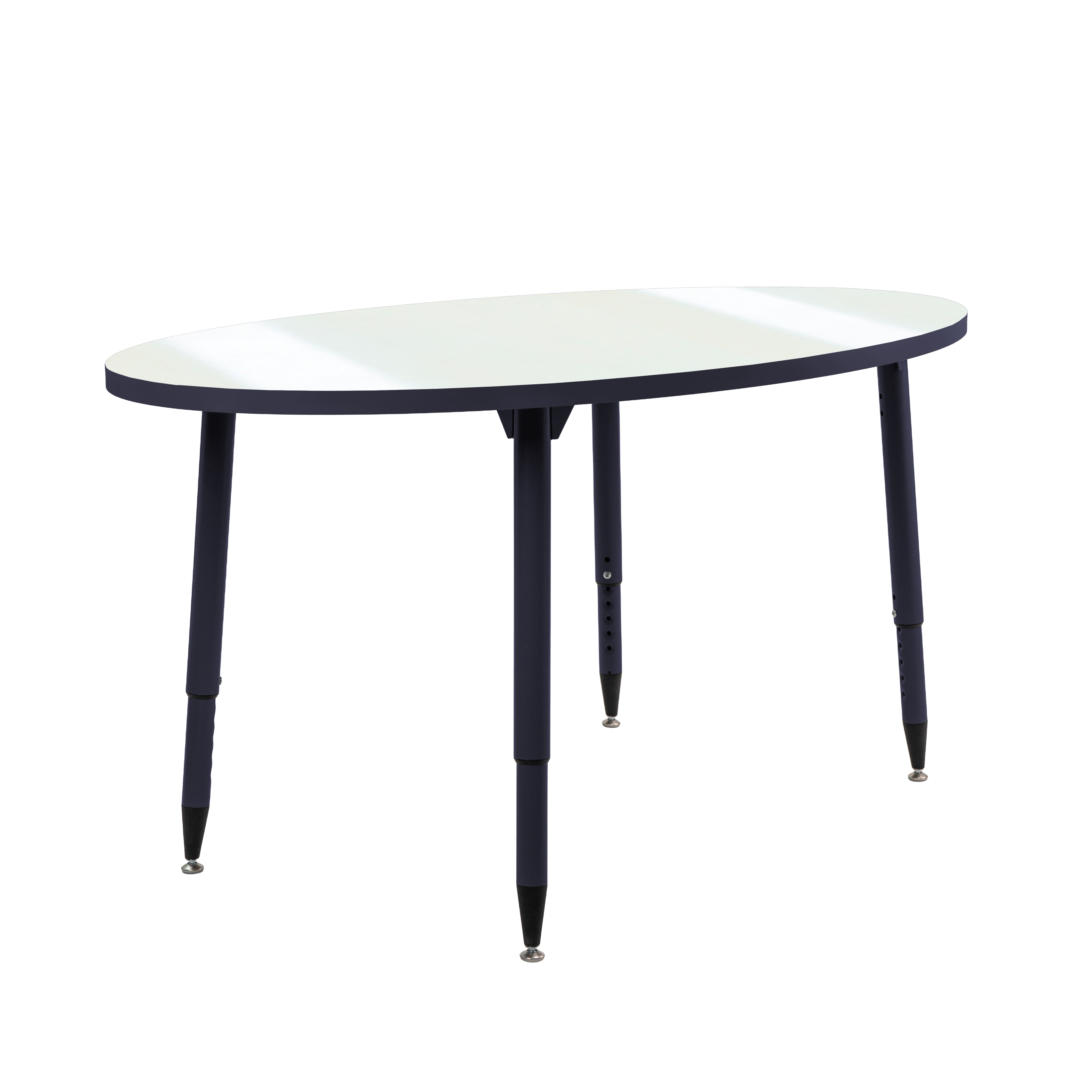 Adapte 30" x 60" Oval Dry-Erase Activity Table with Adjustable Tapered Legs - Whiteboard/Navy