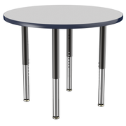 36" Round T-Molding Activity Table with Adjustable Super Legs - Gray/Navy/Black