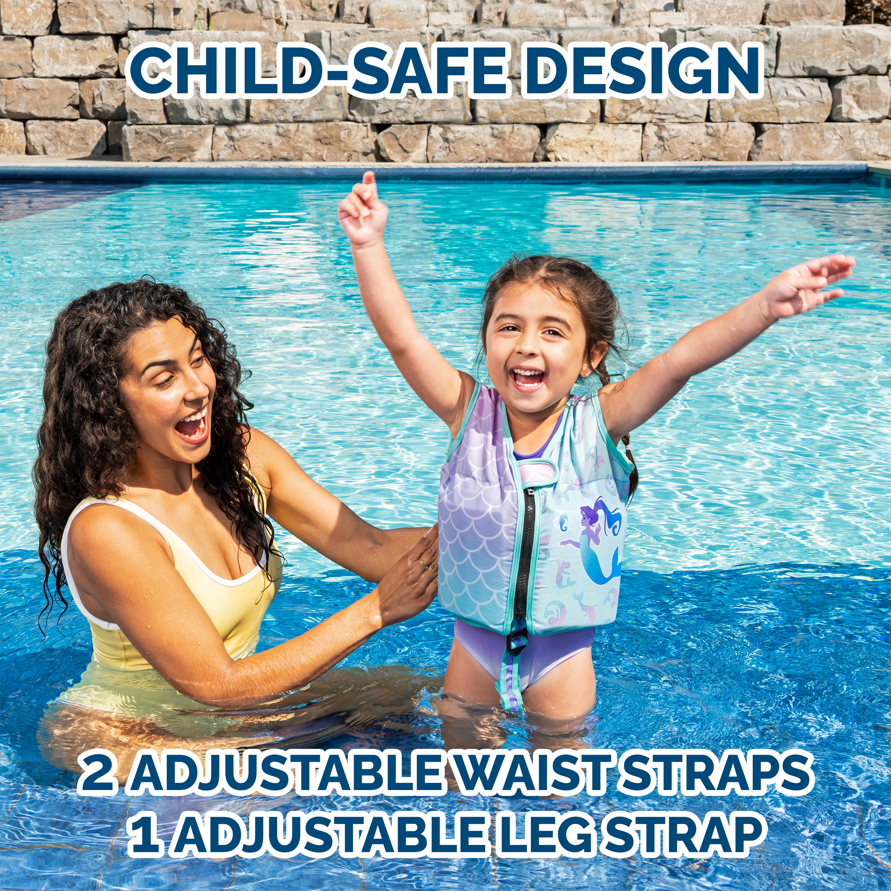 SwimWays Swim Vest, Learn To Swim Personal Flotation Device for Swim Training, Pool Floats & Swimming Pool Accessories for Kids 2-4 Years, Styles May Vary