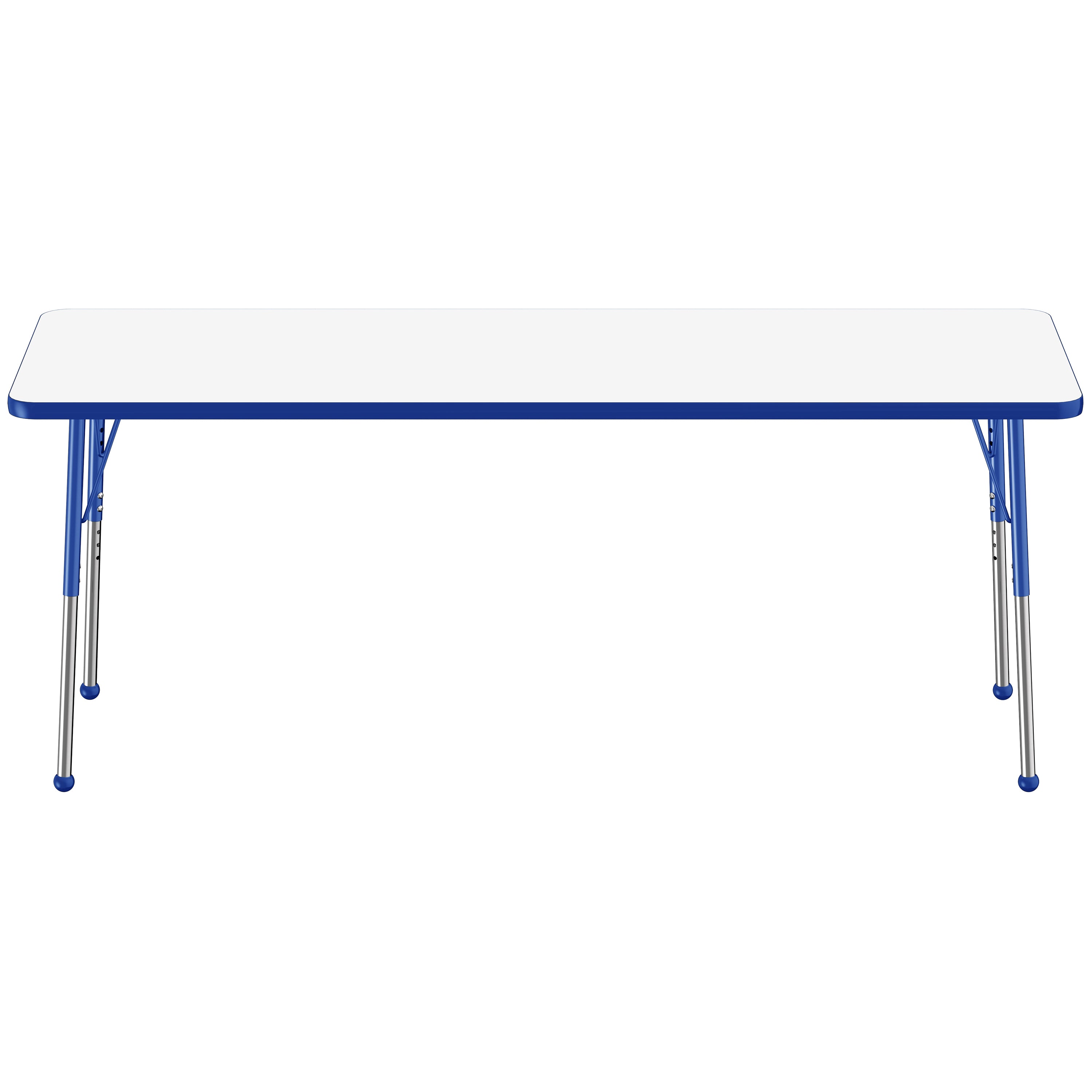 24" x 72" Rectangle Dry-Erase Activity Table with Adjustable Standard Ball Glide Legs - Whiteboard/Blue
