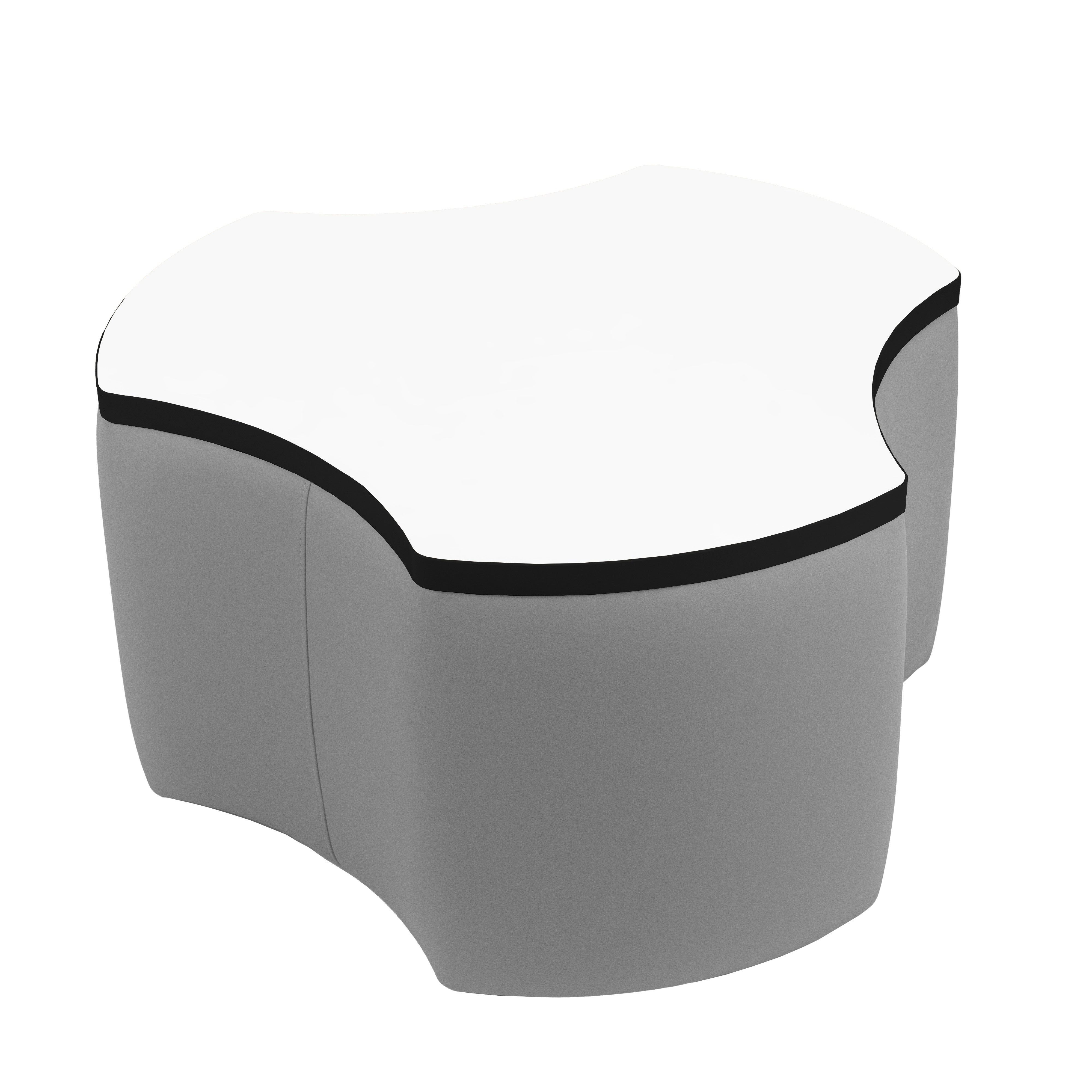 Pro Series Upholstered Cog Dry-Erase Ottoman Table 18" Height - Gray/Whiteboard