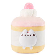 GUND Pusheen Strawberry Sponge Cake Plush, Squishy Toy, Collectible Plush Toy, Dessert Plush, Cat Stuffed Animal for Ages 8 and Up, Pink, 6”