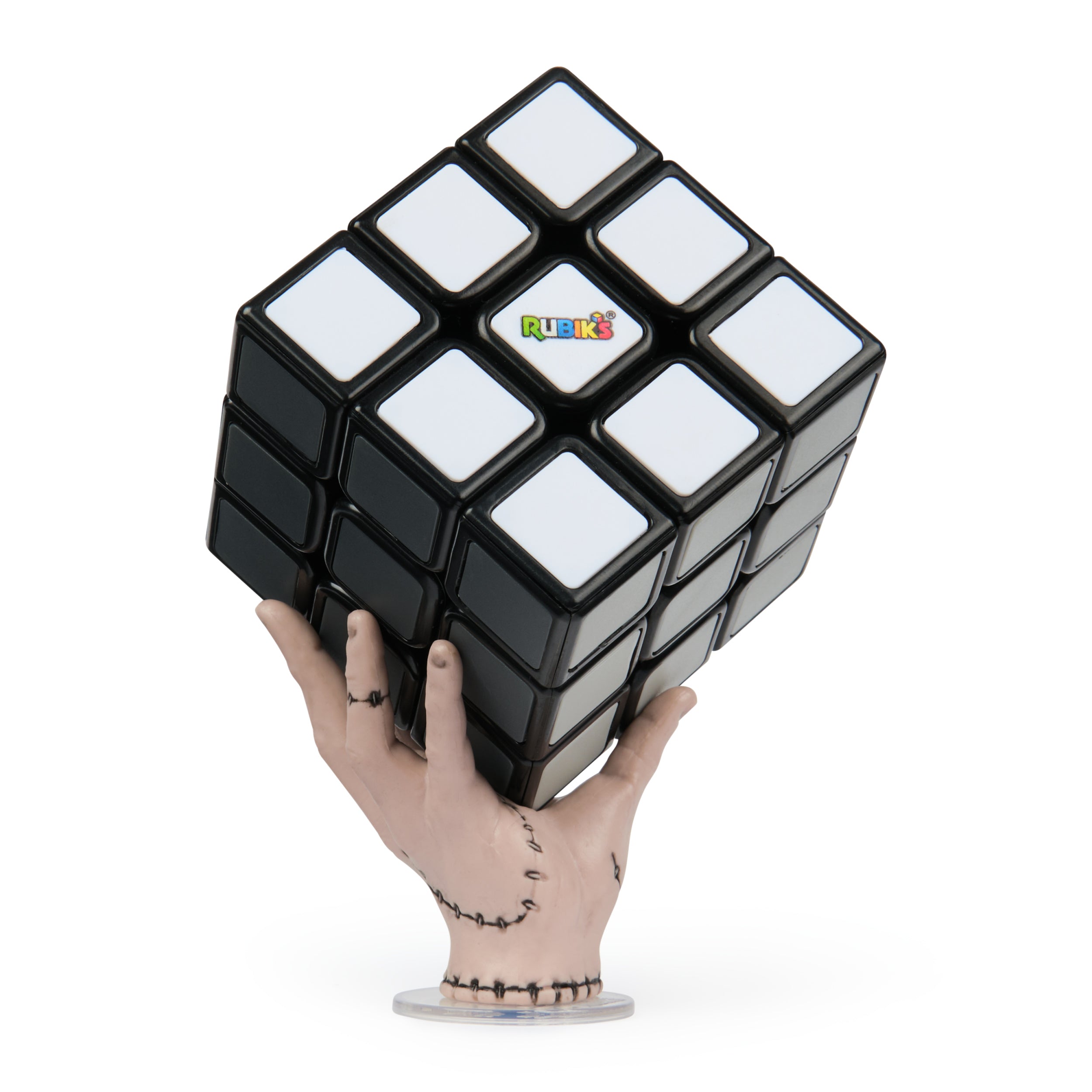 Rubik’s Cube, Wednesday Cube, Greyscale Wednesday Collectible & Desk Décor, Problem-Solving Brain Teaser, Color-Matching Puzzle, Fidget Toy, Sensory Puzzle, for Ages 8 & Up