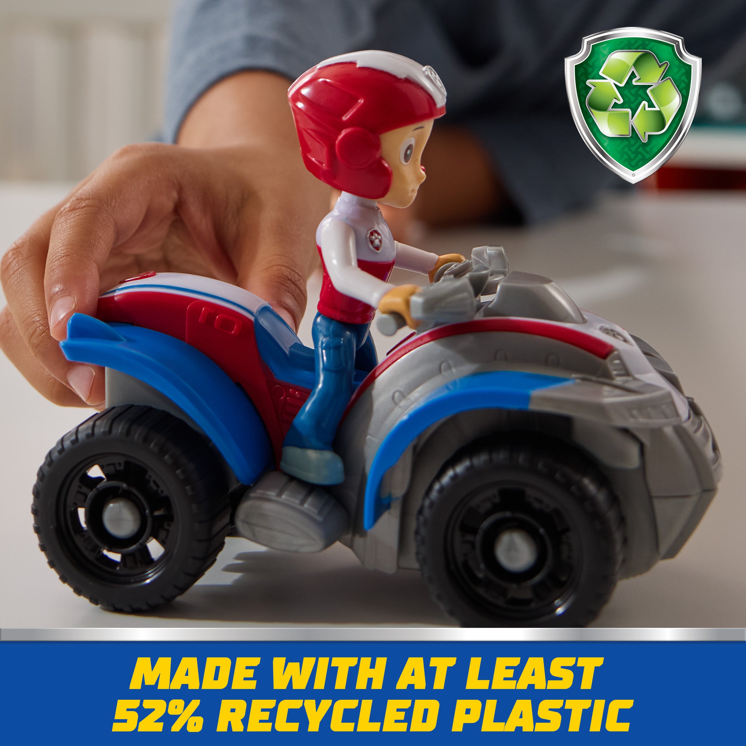 PAW Patrol, Ryder’s ATV Toy Vehicle with Collectible Action Figure, Sustainably Minded Kids Toys for Boys & Girls Ages 3 and Up