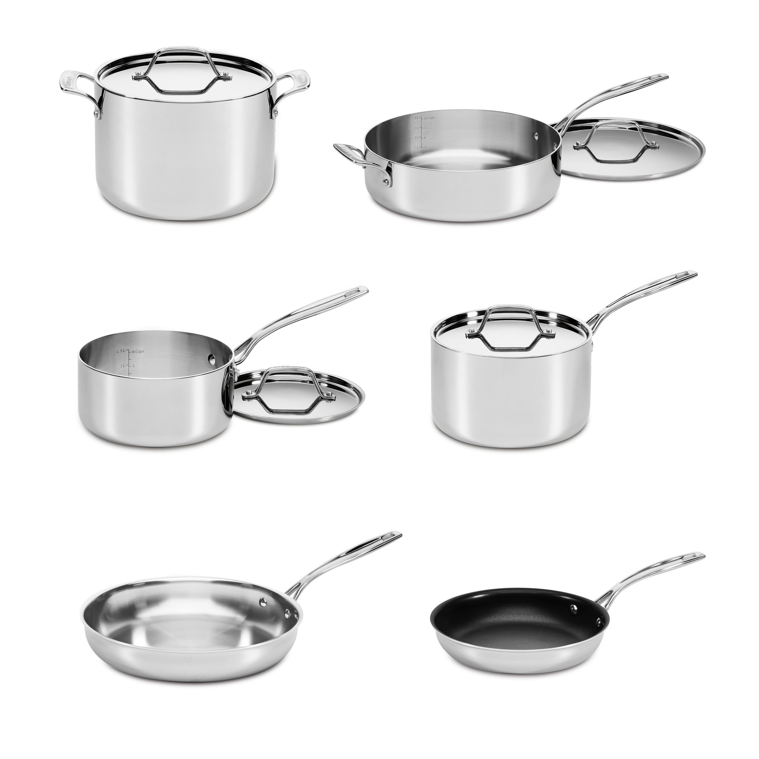 Custom-Clad 5-Ply Stainless Steel 10 Piece Cookware Set