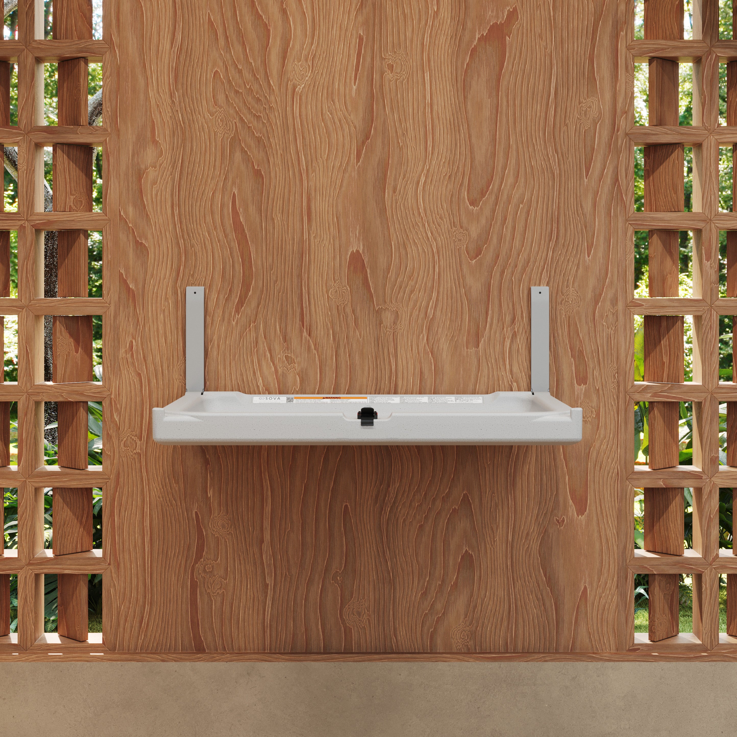 Element Horizontal Baby Changing Station - White Granite