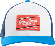 Rawlings Red Patch Hat Flex Fit - Small/Medium - White/Navy