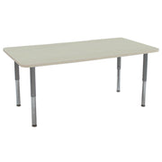 36" x 72" Rectangle La Madera Activity Table with Adjustable Super Legs - Asian Sand/Silver