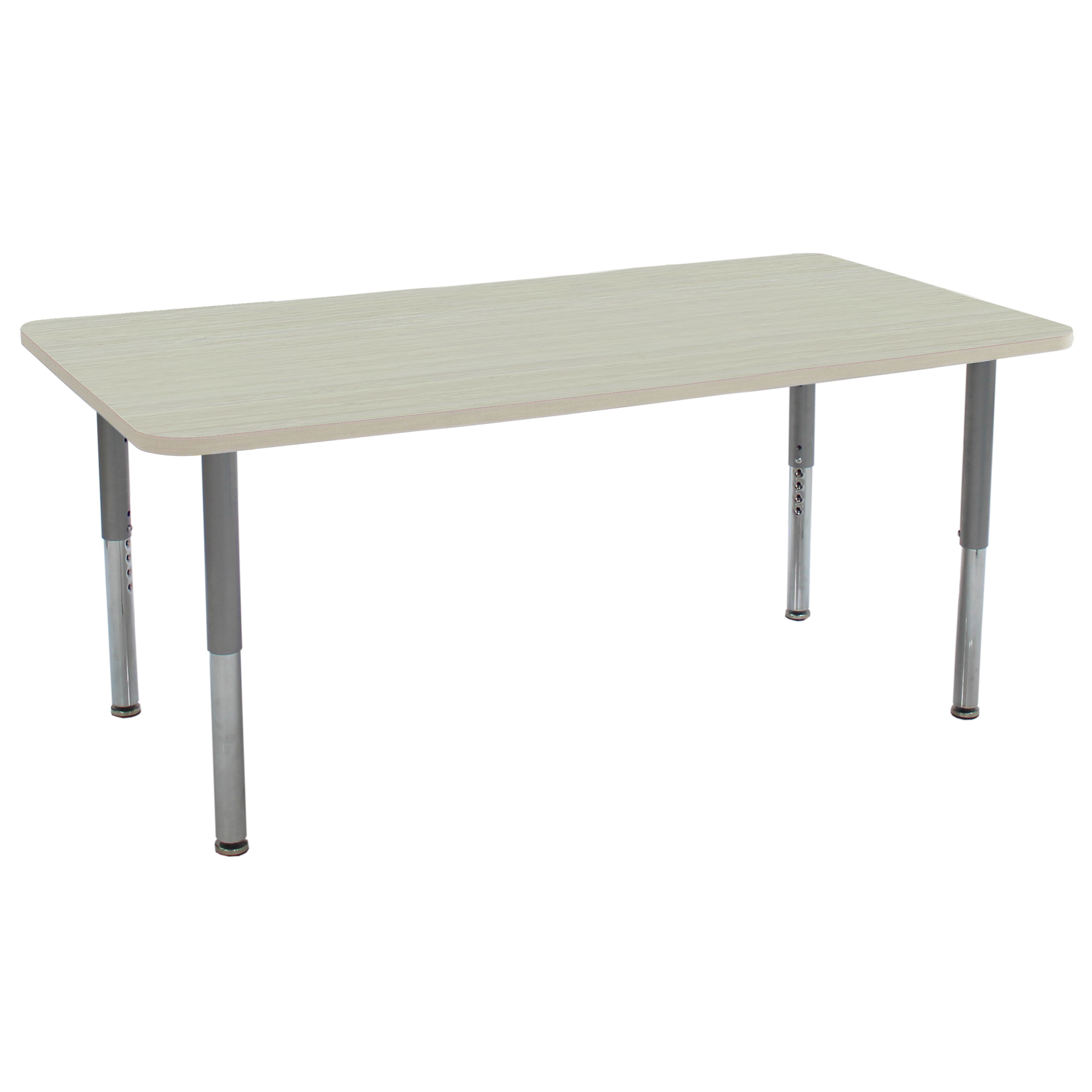 36" x 72" Rectangle La Madera Activity Table with Adjustable Super Legs - Asian Sand/Silver