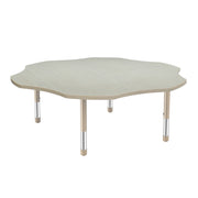 60" Flower Thermofused Activity Table with Adjustable Chunky Legs - Asian Sand/Sand