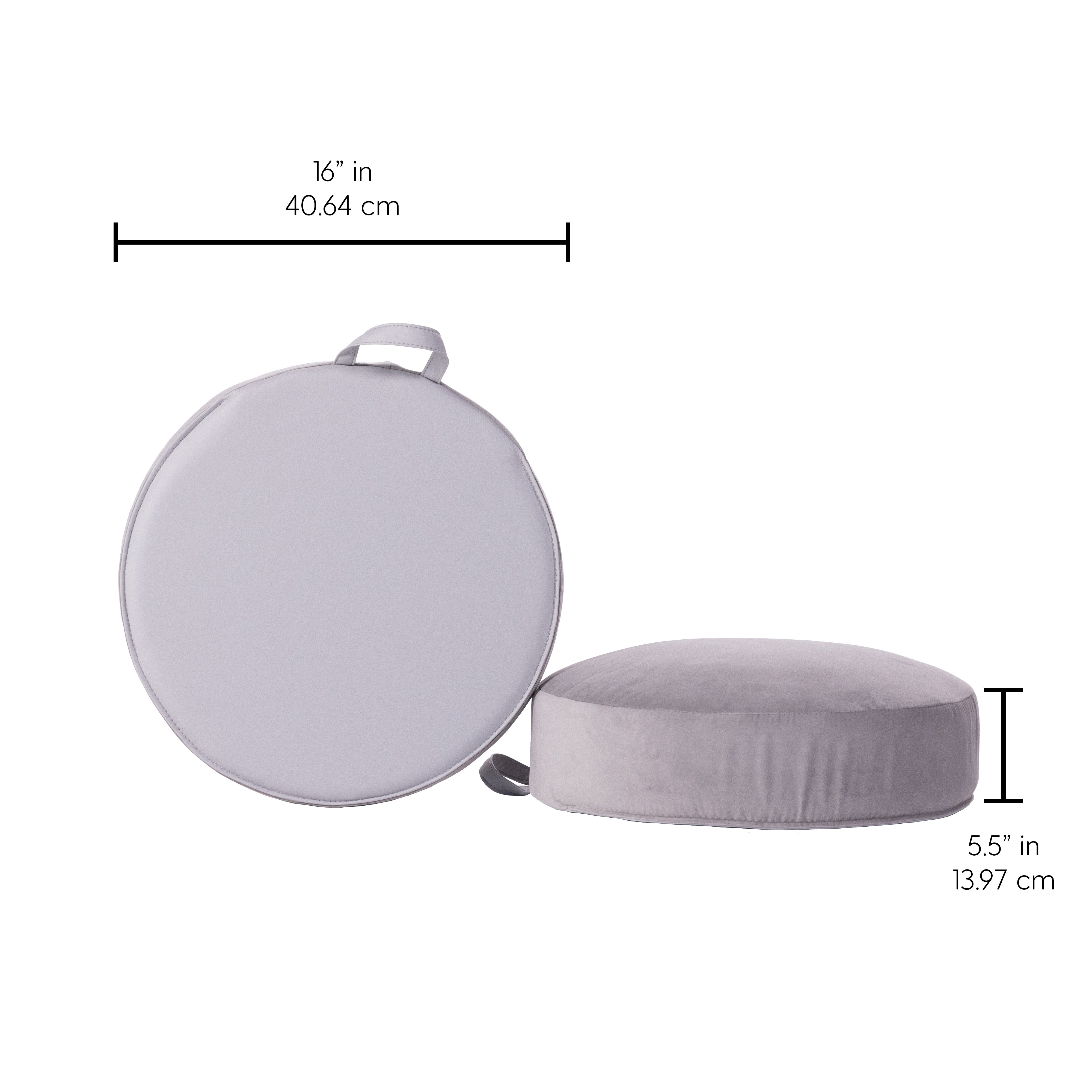 Overstuffed Microfiber Floor Cushions, 2-Piece - Sterling